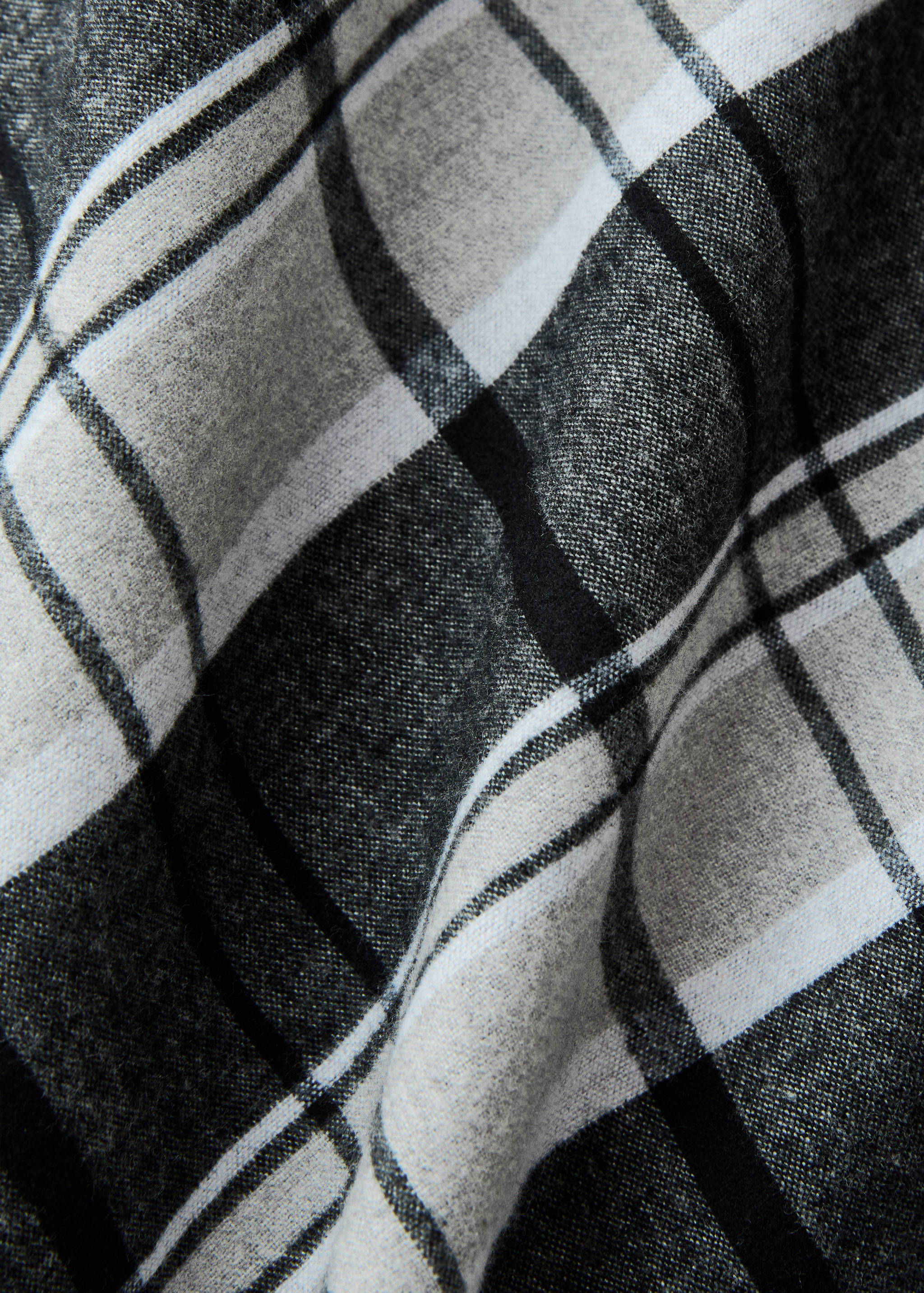 Cotton flannel duvet cover with melange threads and check print for 180/200 cm bed - Details of the article 2