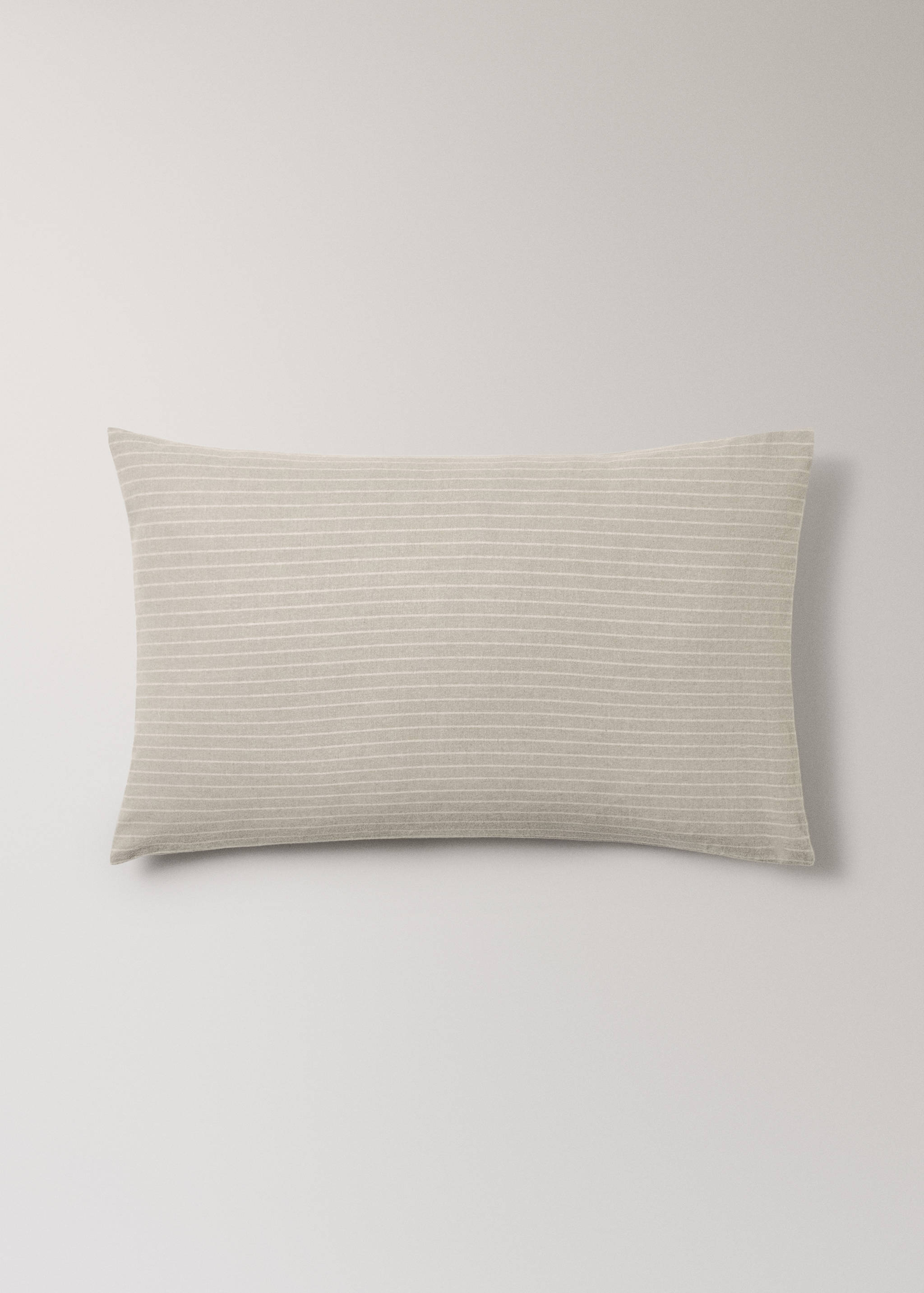 Two cotton flannel pillowcases with melange threads and fine stripes, 50x75cm - Article without model