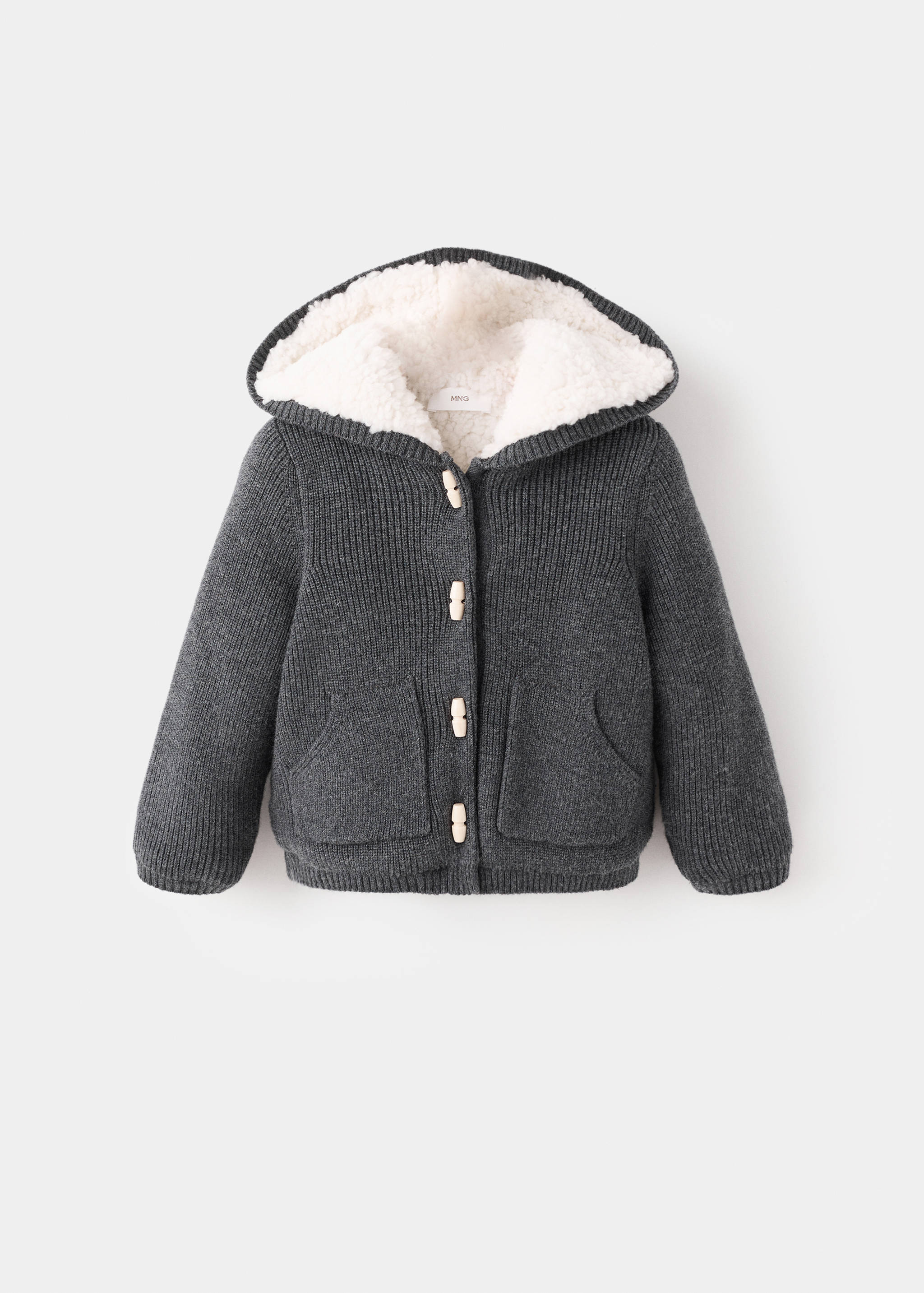 كارديغان جلد الغزال بقلنسوة - منتج دون نموذج