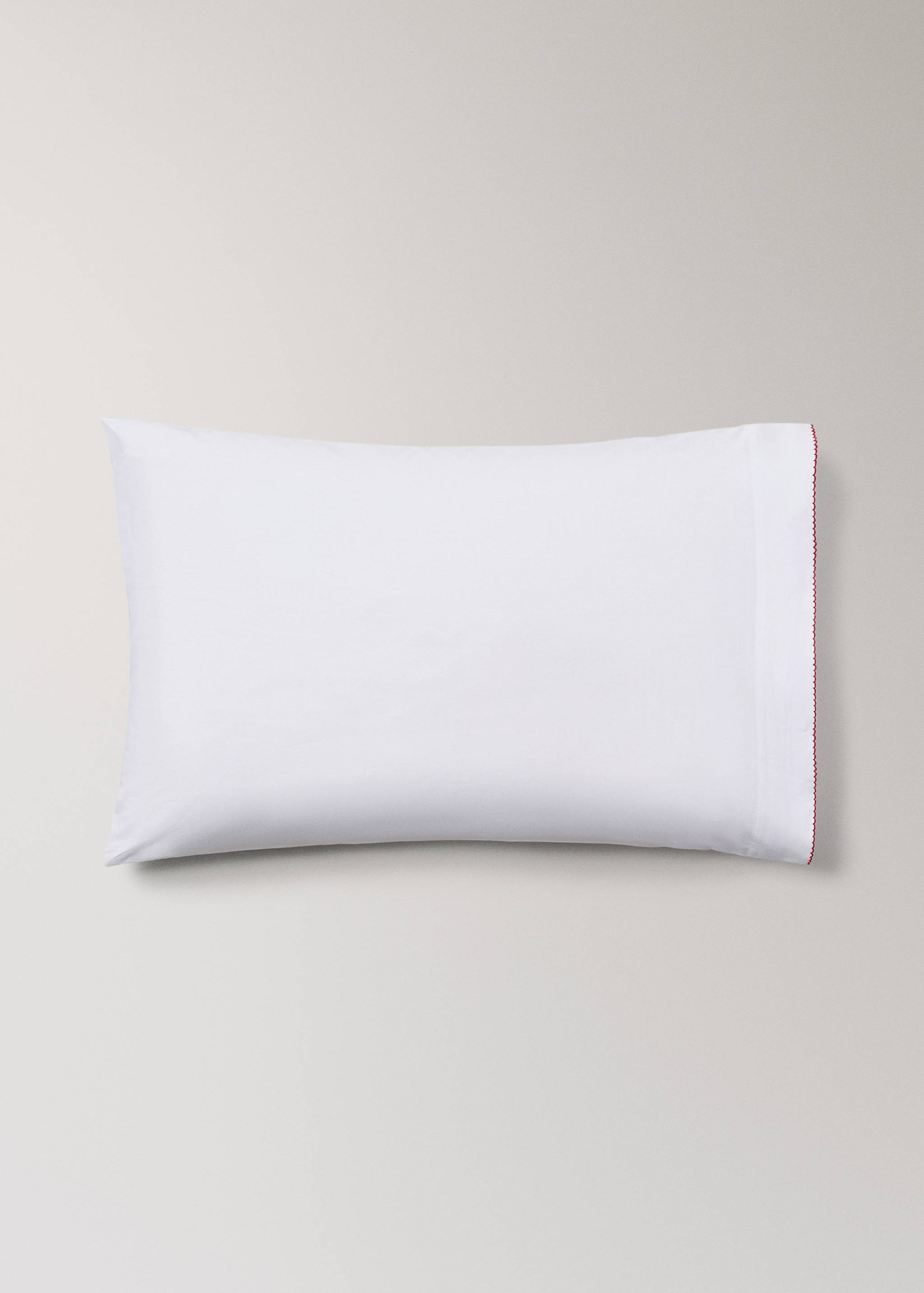 Percale cotton children's pillowcase with contrasting picot detail 50x75cm - Article without model