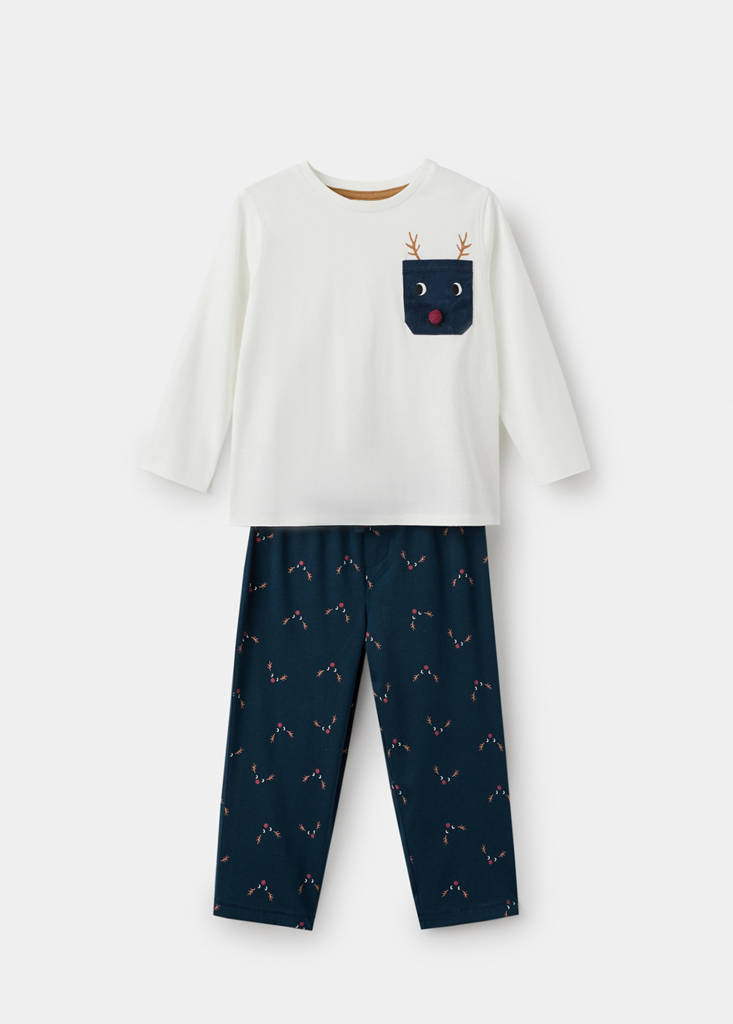 MANGO KIDS - Pyjama long de Noël bleu marine - 4-5 ans - Bébé garçon