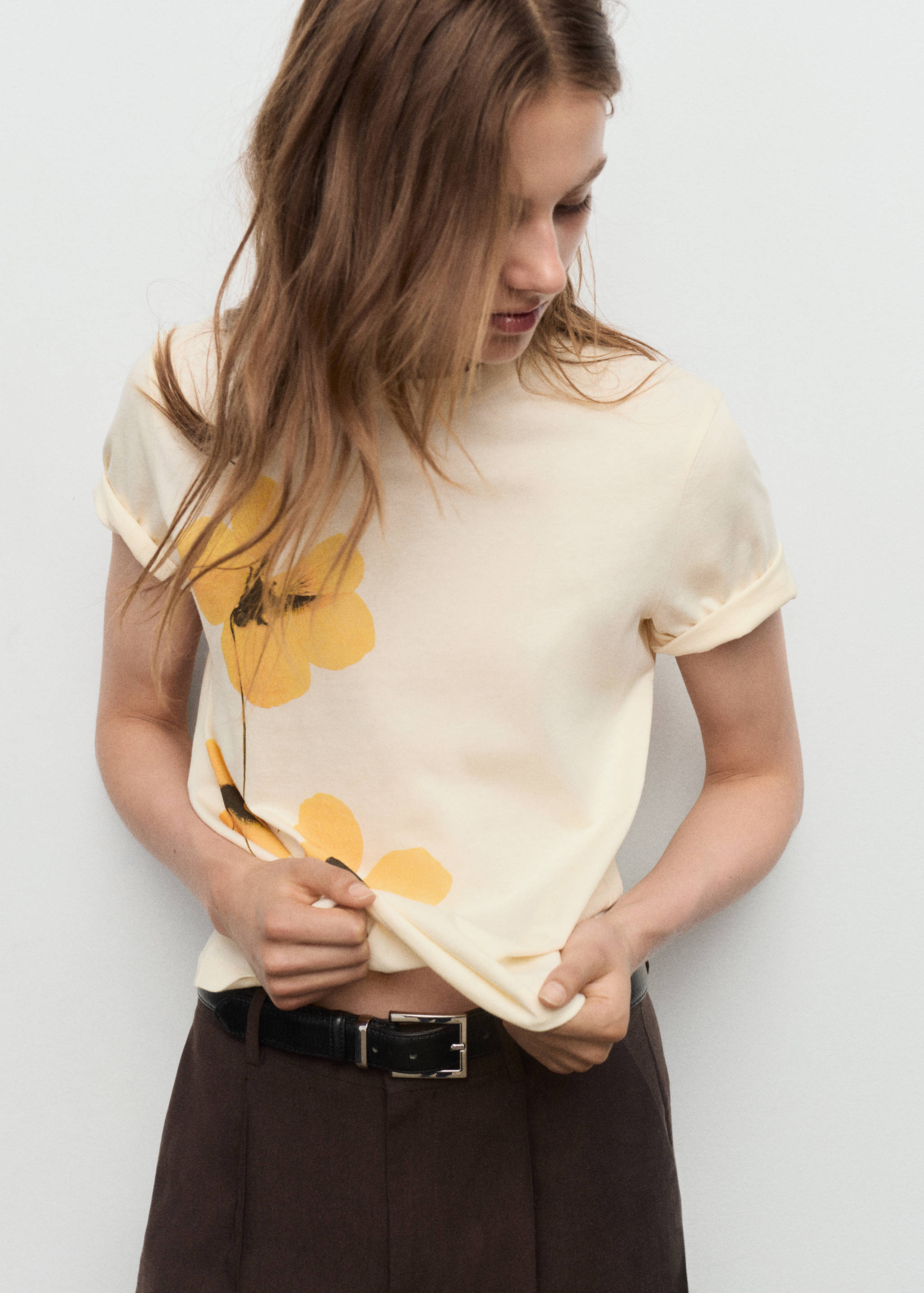 Floral print T-shirt - Medium plane