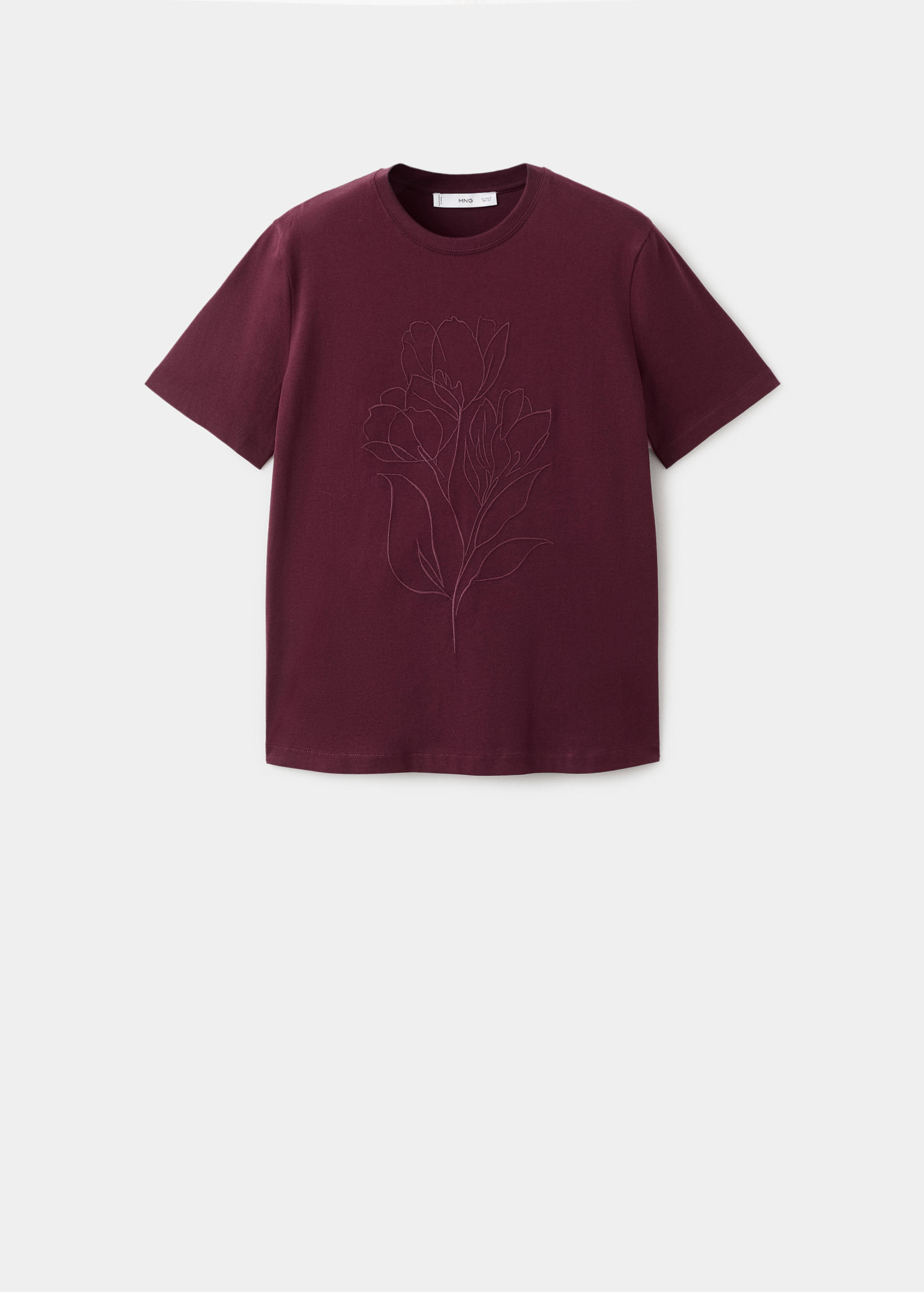 Floral-embroidered cotton t-shirt - Article without model