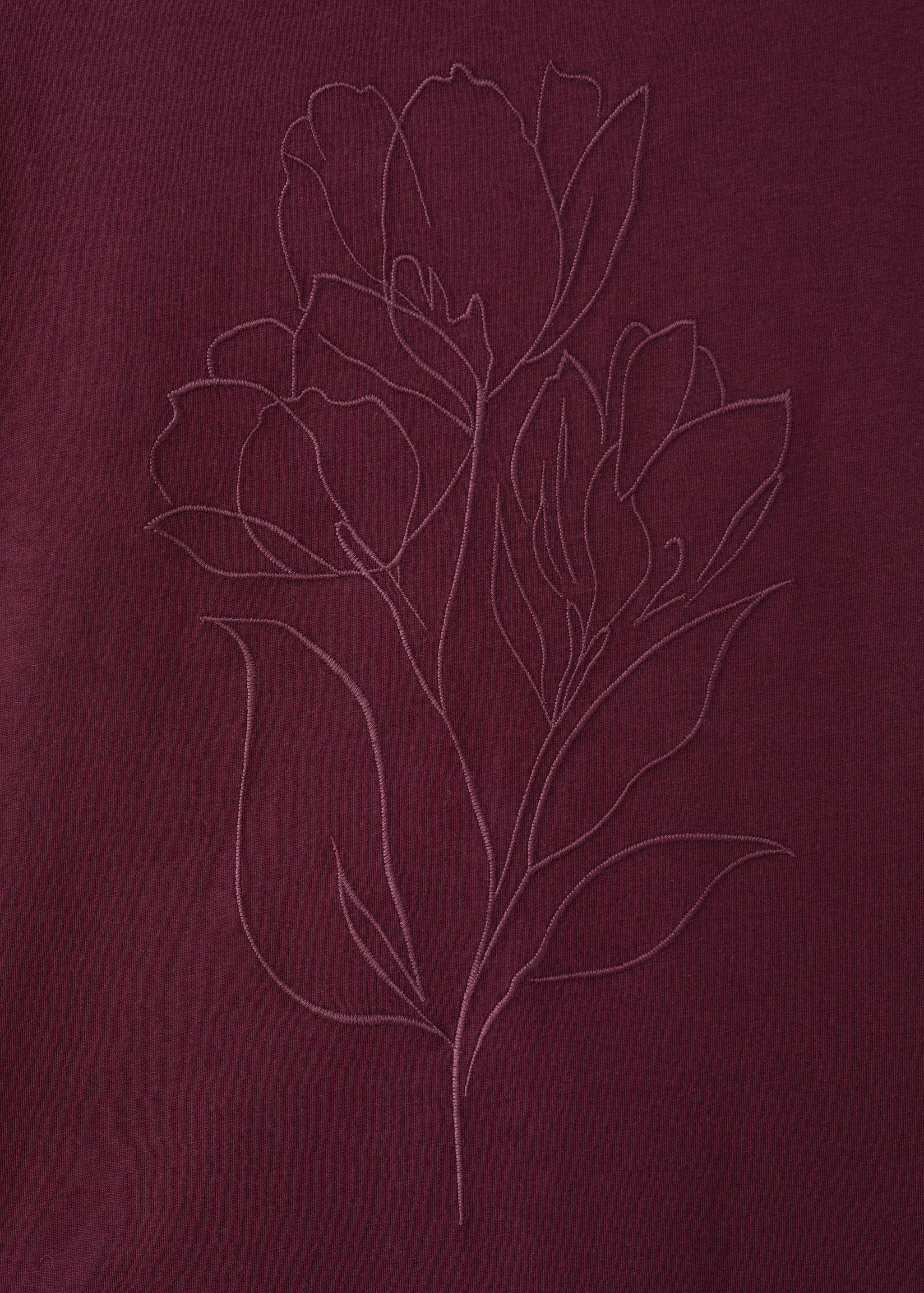 Floral-embroidered cotton t-shirt - Details of the article 8