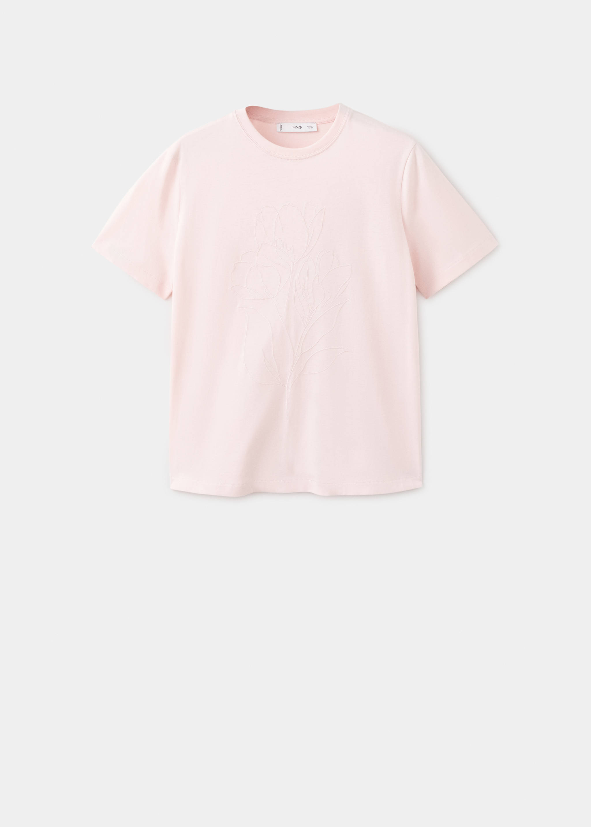 Floral-embroidered cotton t-shirt - Article without model