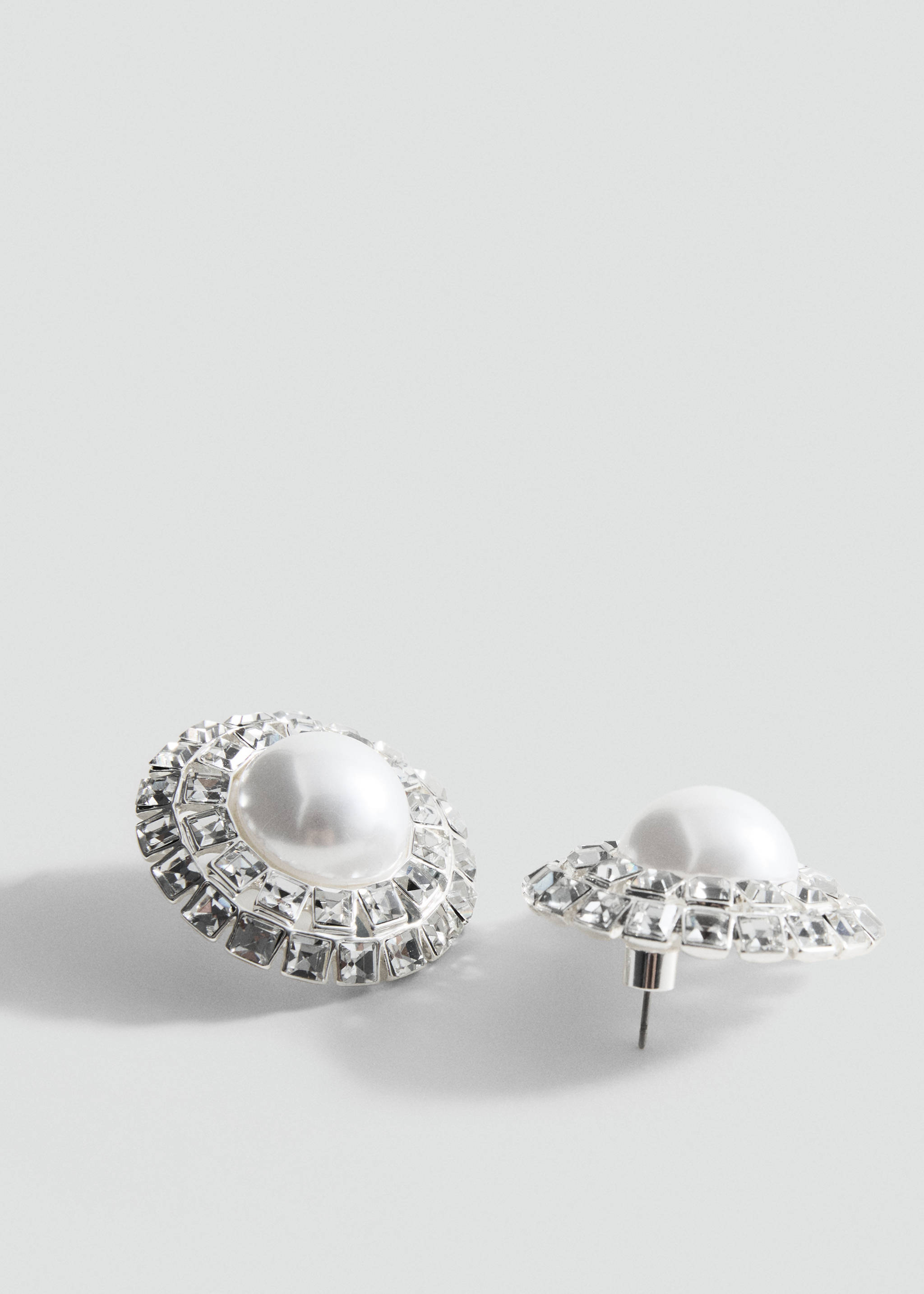 Combined pearl earrings - Medium plane