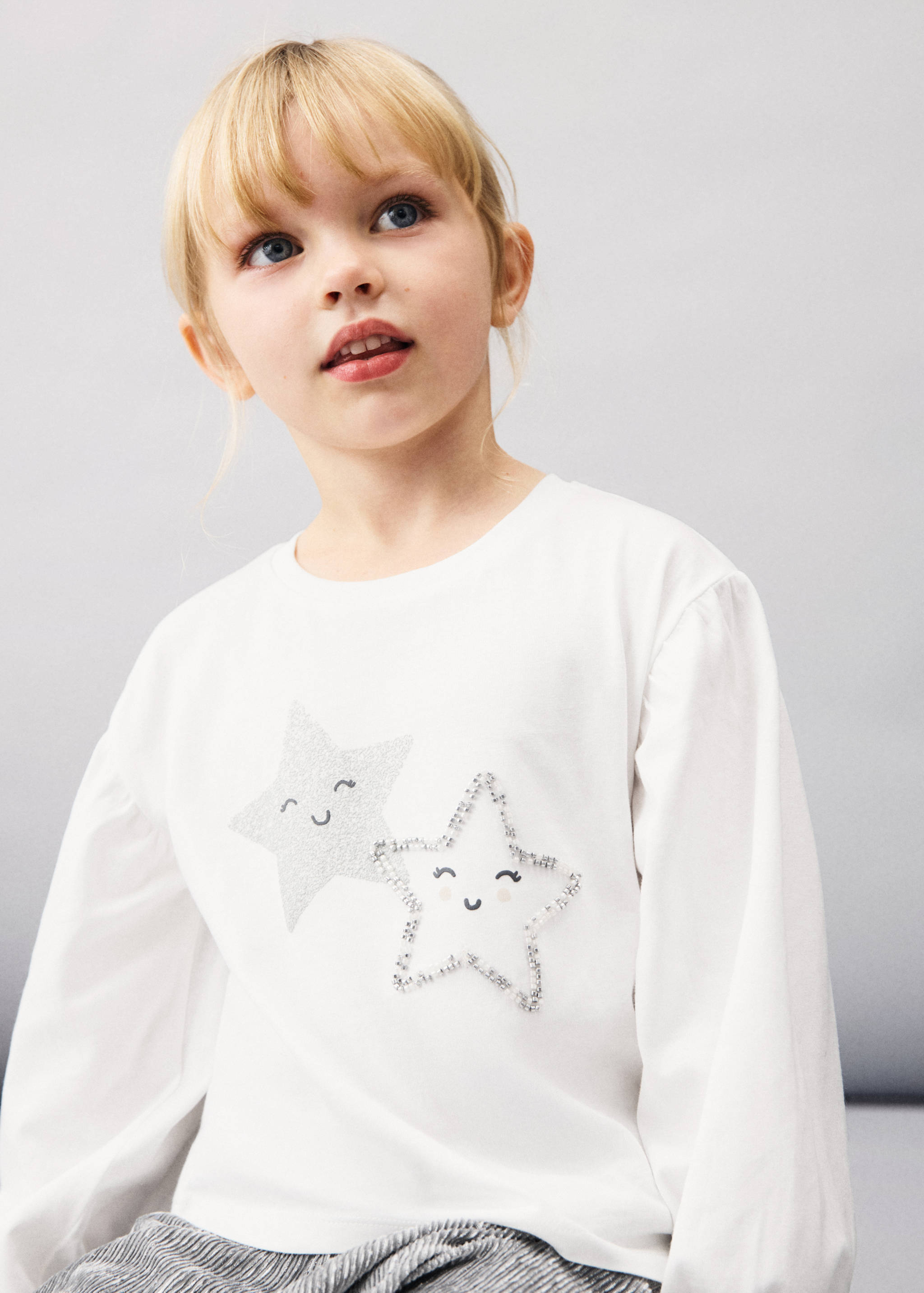 T-shirt coton étoiles - Plan moyen