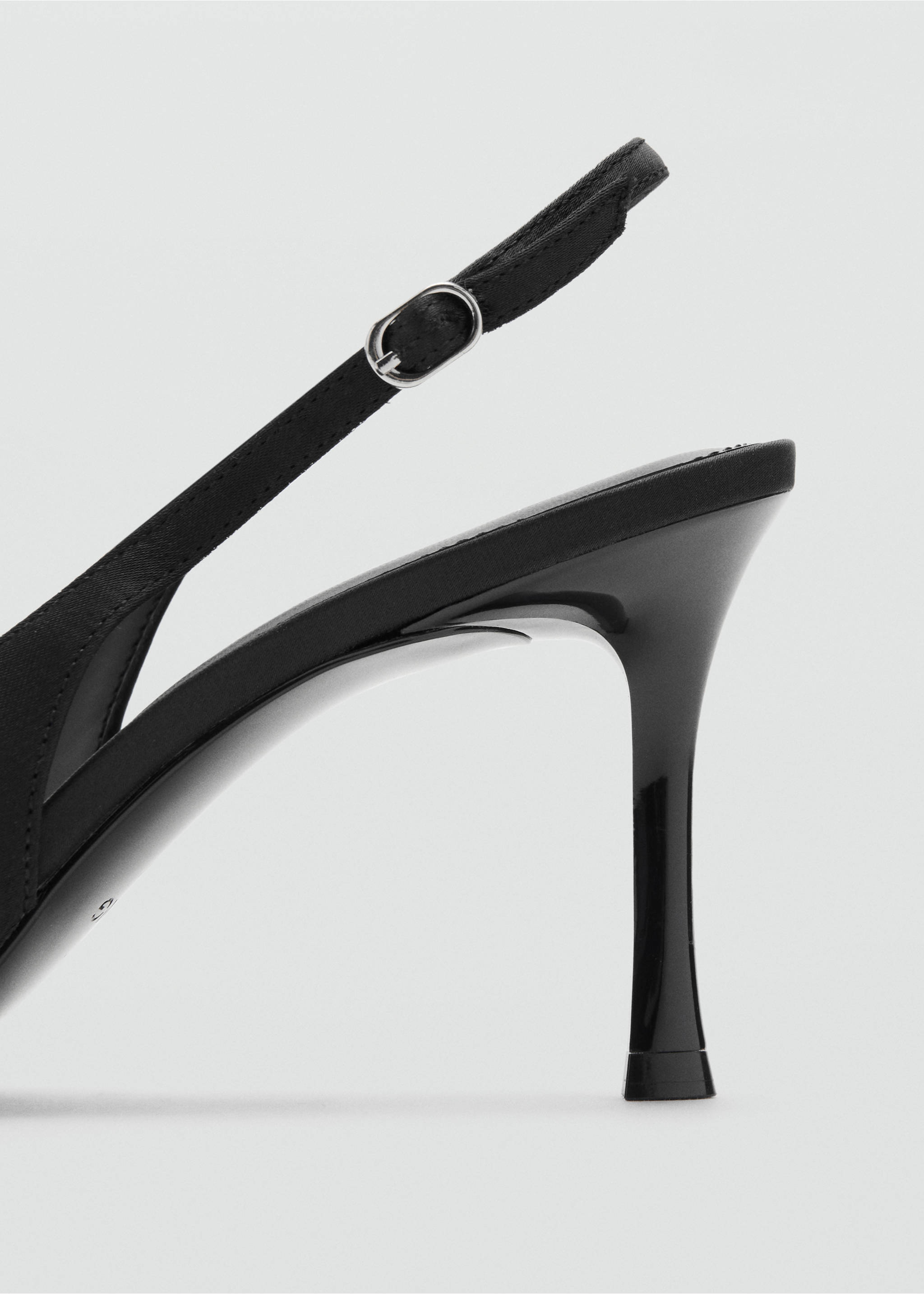 Satin floral shoes - Details of the article 1, Black. Ref: 17019102-00.