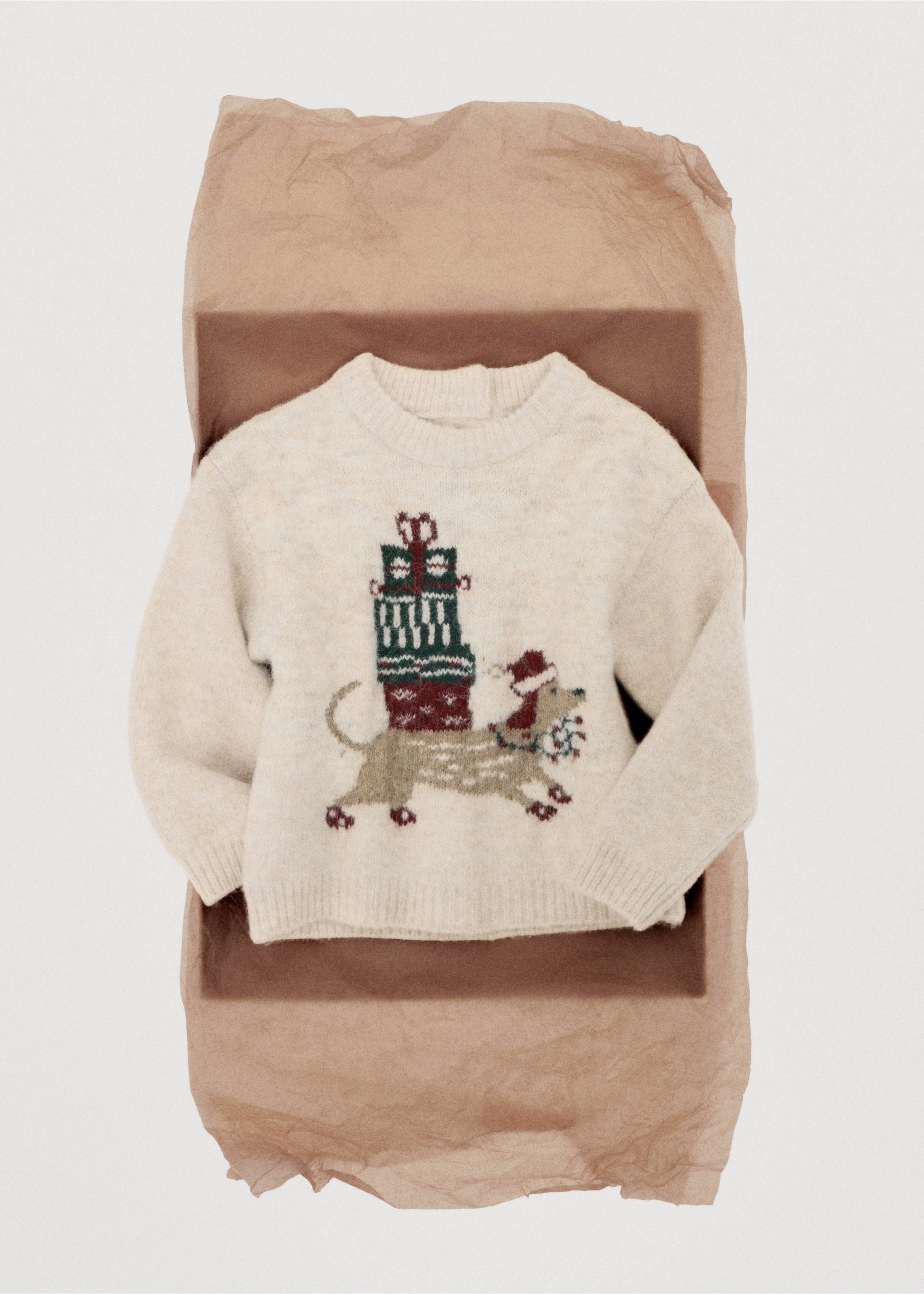 Jersey bordado navideño - Detalle del artículo 7, Beige. Ref: 17019105-00.