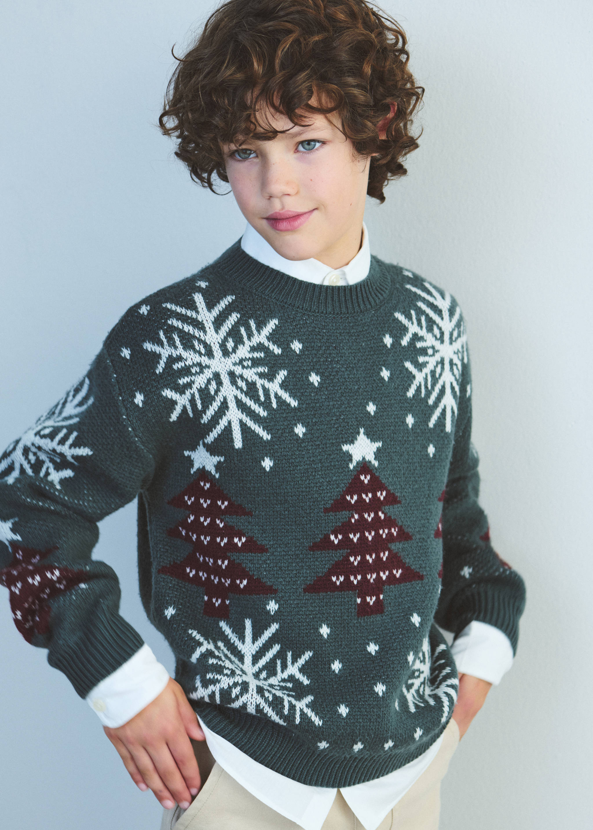 Christmas-print knitted sweater - Details of the article 6