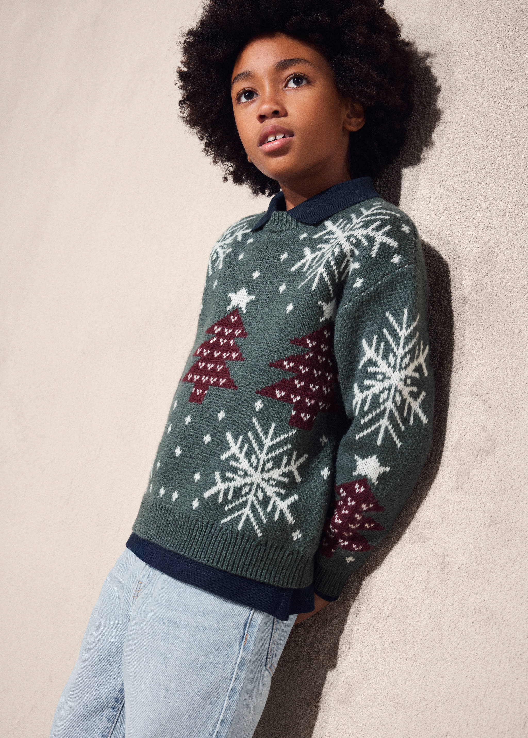 Christmas-print knitted sweater - Details of the article 5