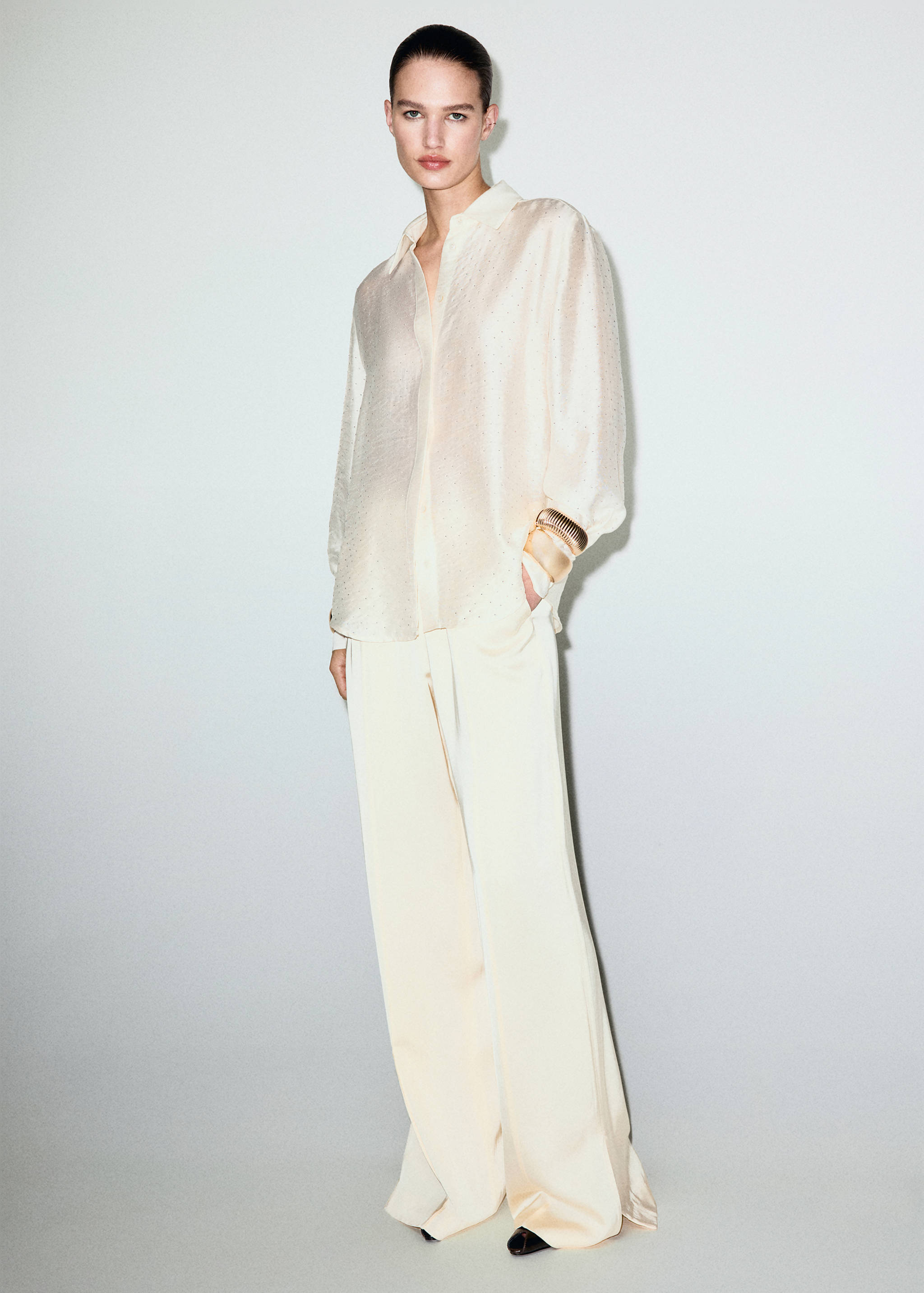 Chemise satinée strass - Plan général