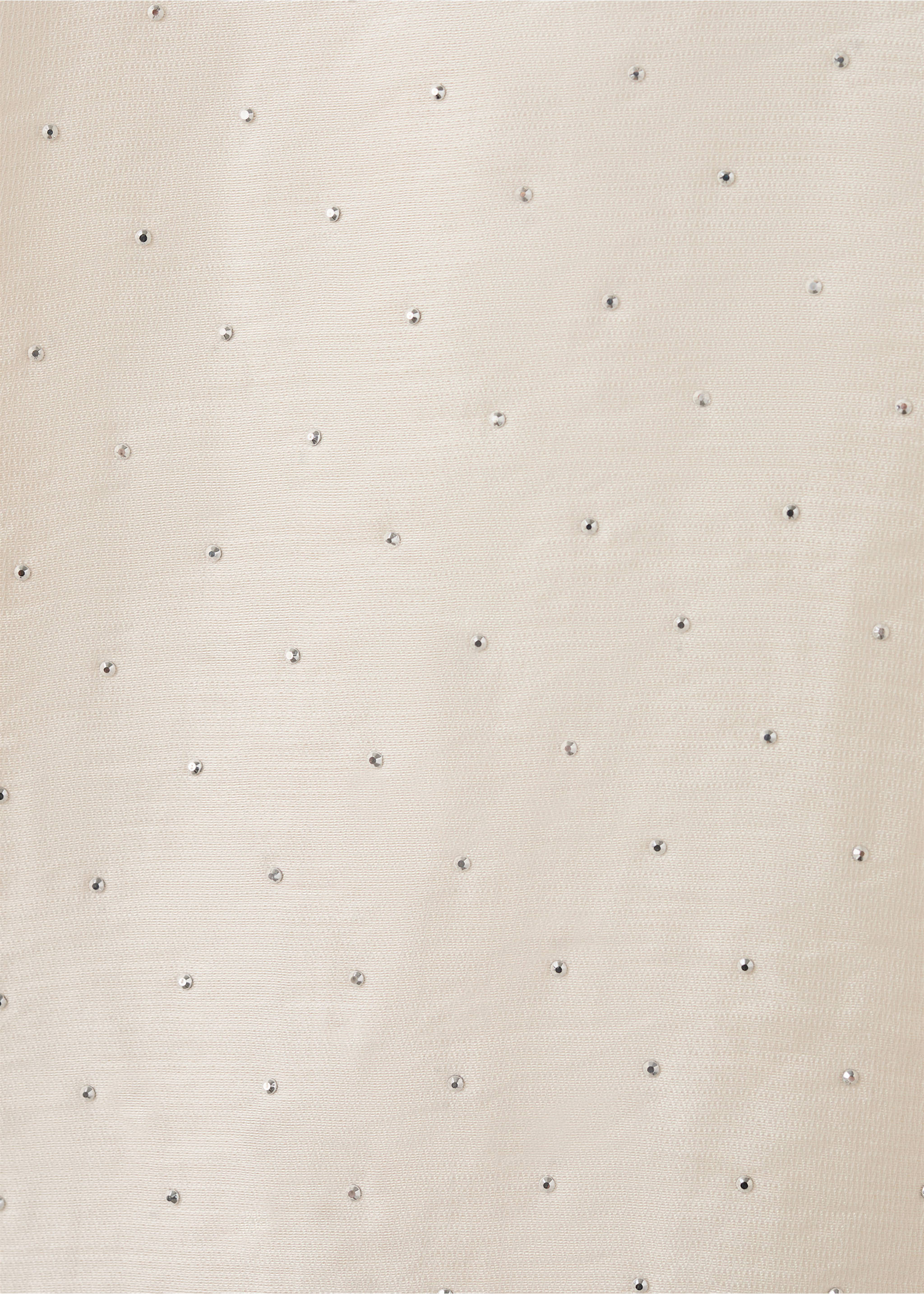 Satin shirt with rhinestones - Details of the article 0, Beige. Ref: 17019109-00.