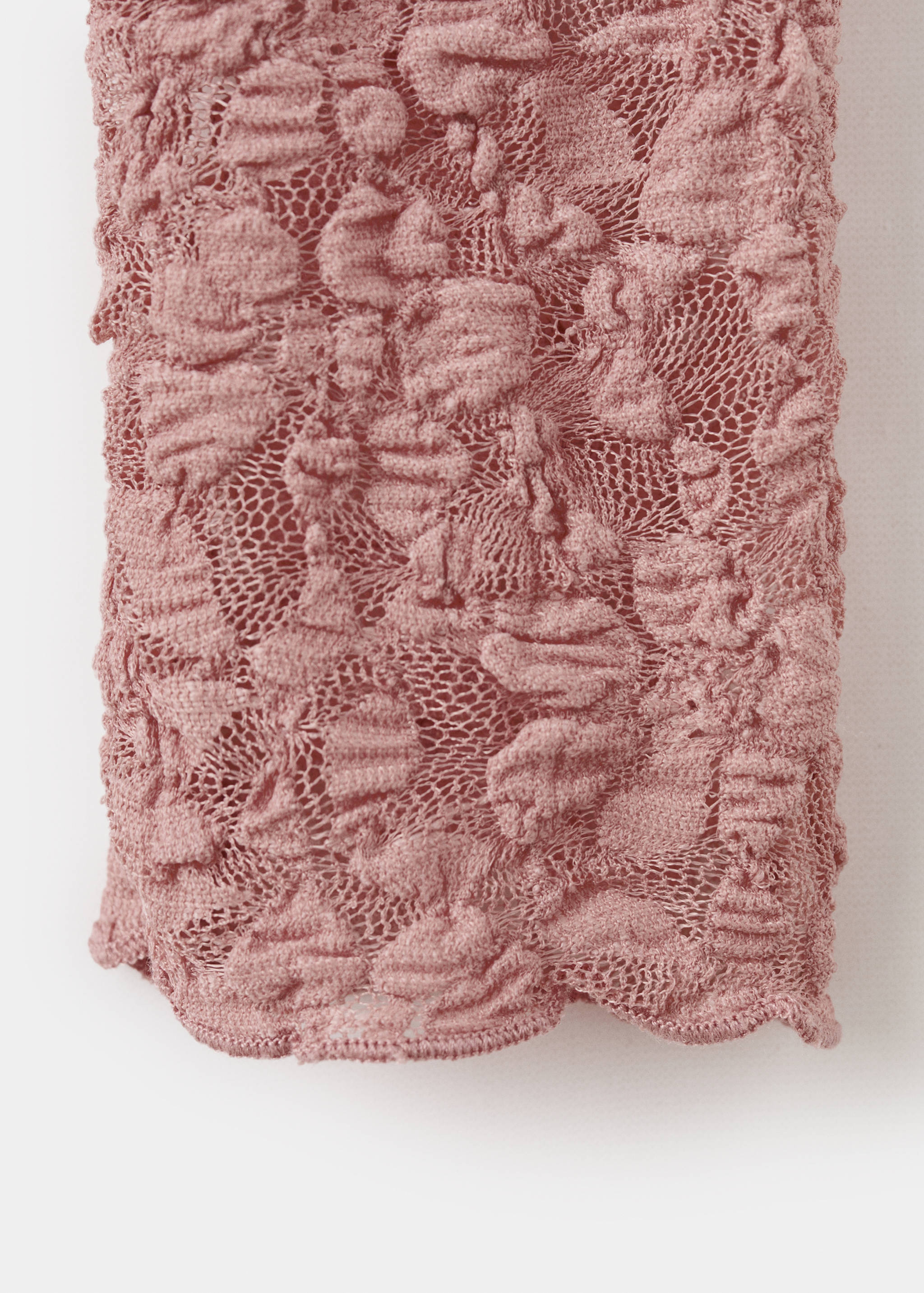 T-shirt de renda com gola perkins - Pormenor do artigo 0