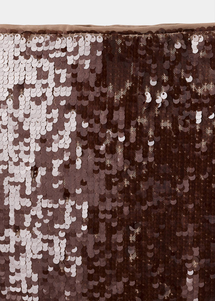 Sequin midi skirt — Medium Brown