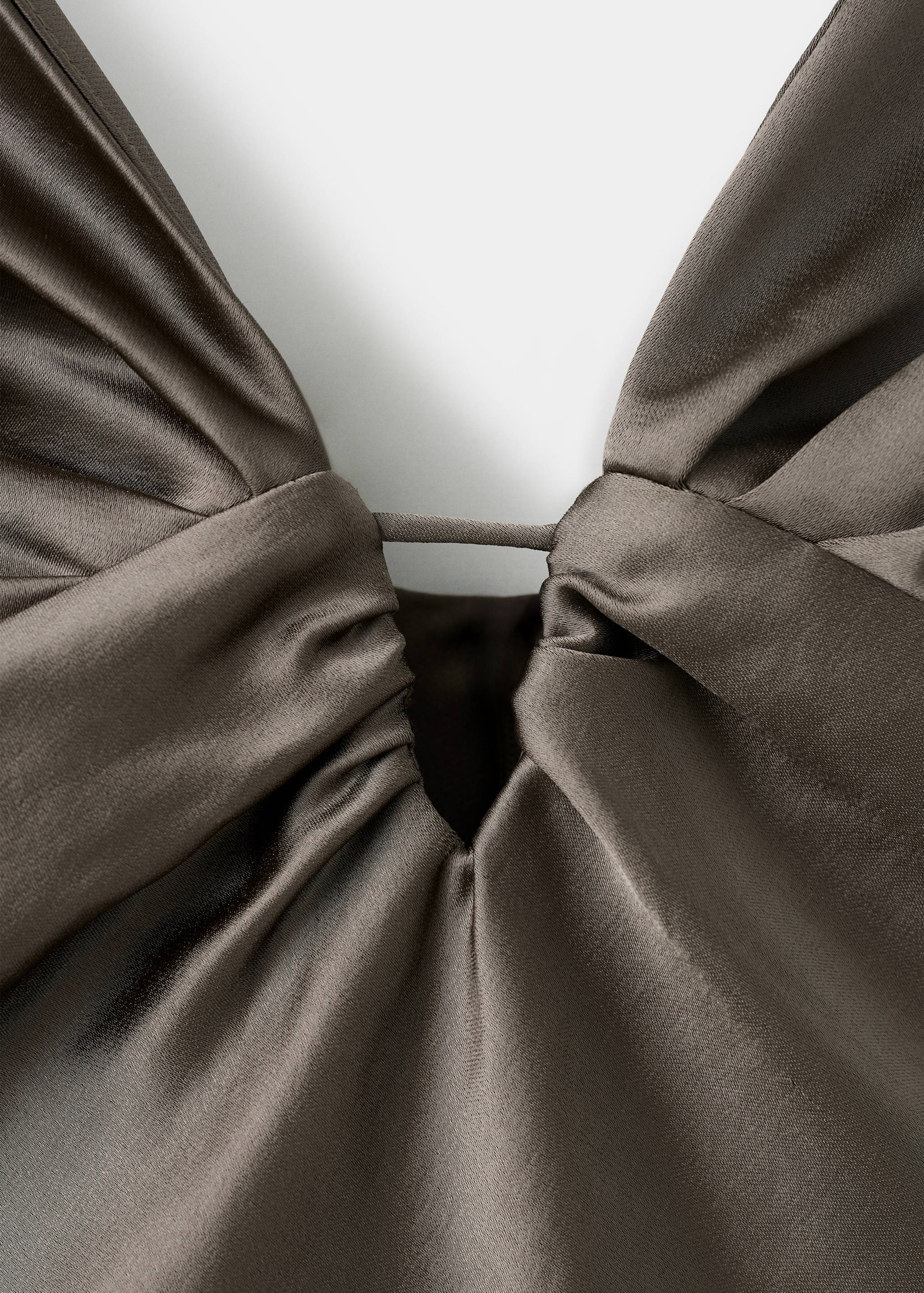 V-neck satin dress - Details of the article 0
