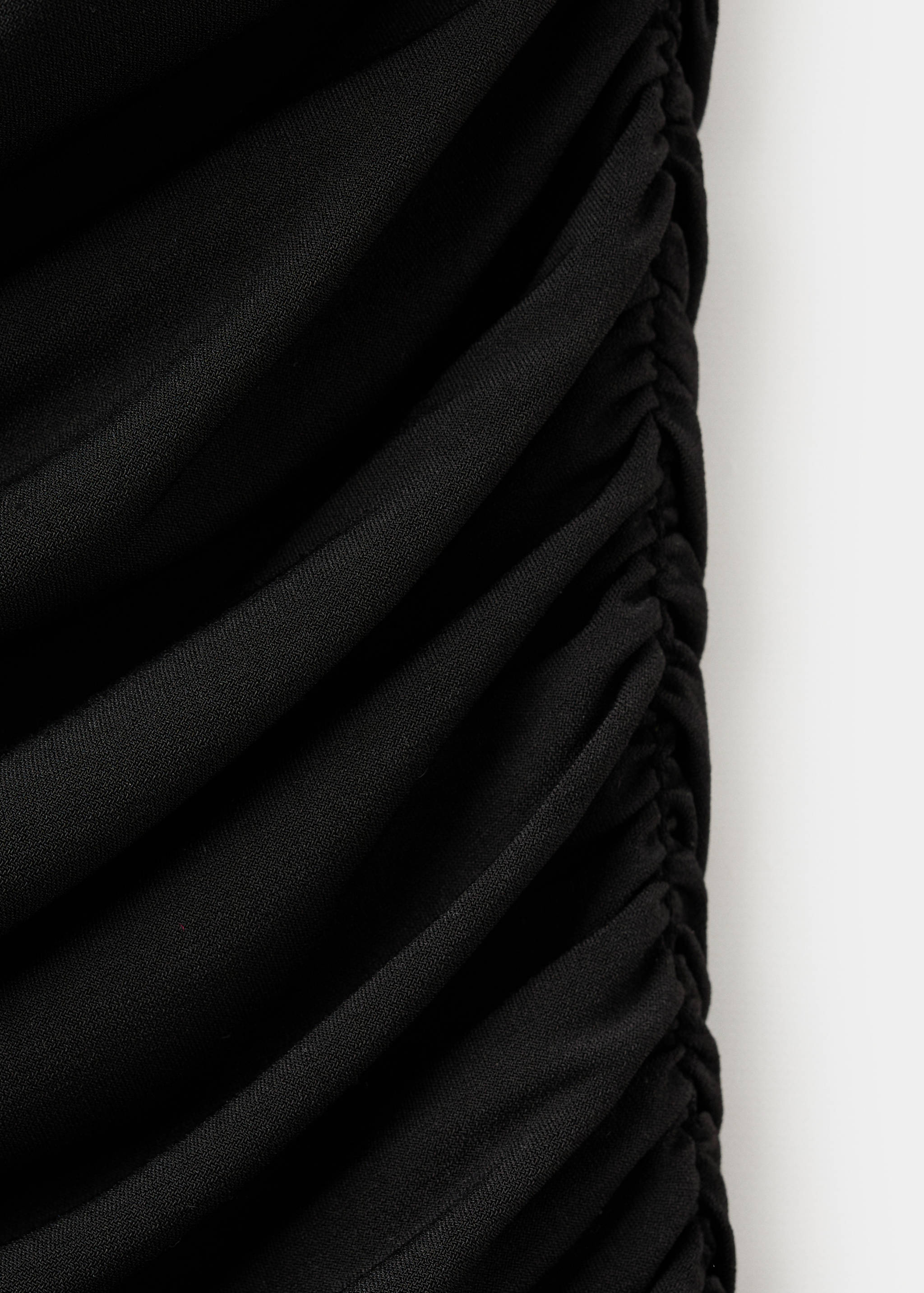 Ruched asymmetrical top with ruffle trim - Details of the article 0