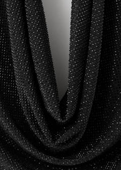 Top with draped neckline and crystals — Black 7