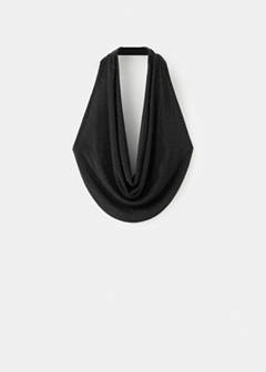 Top with draped neckline and crystals — Black 6