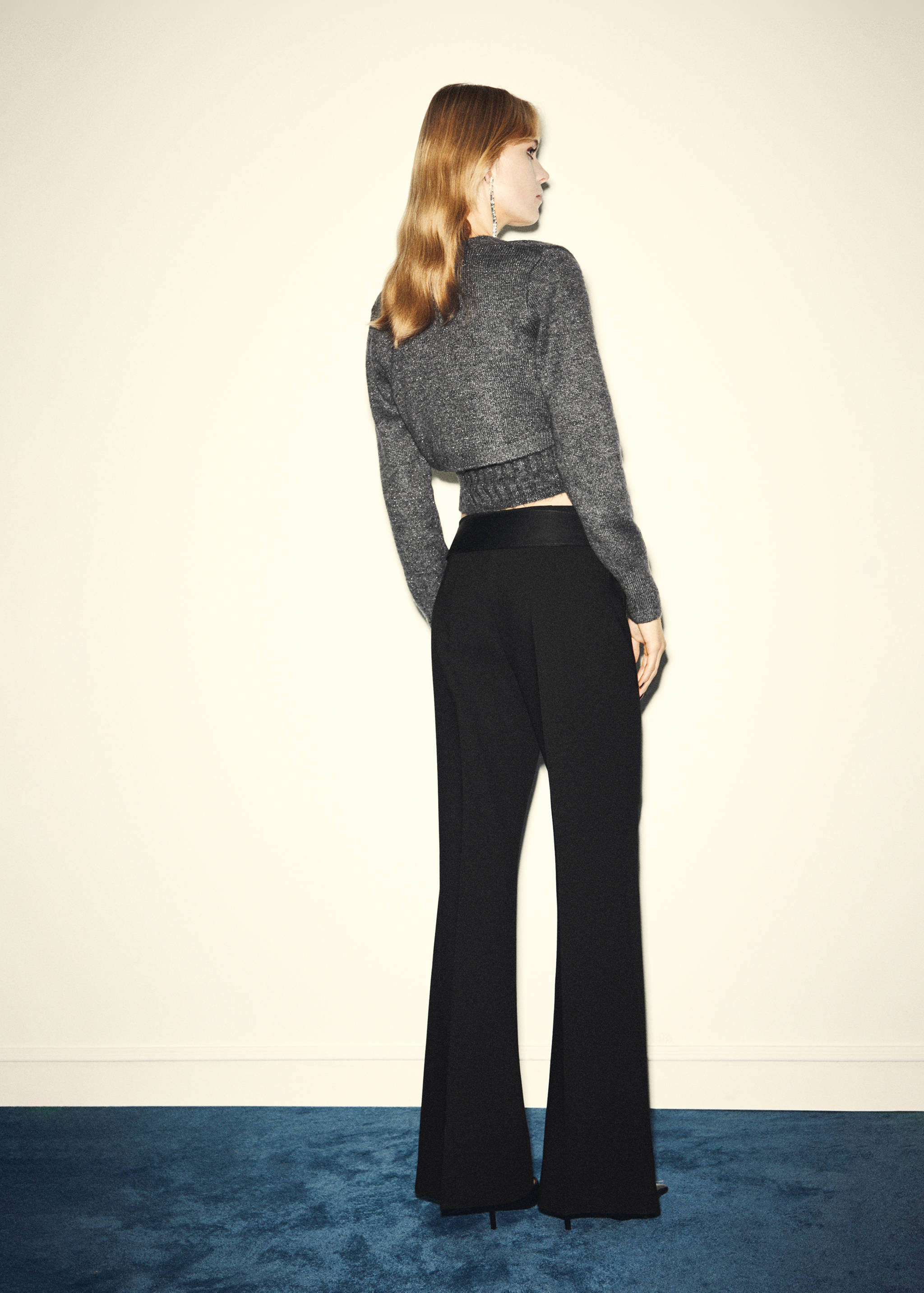 Lurex cropped vest - Achterkant van het artikel