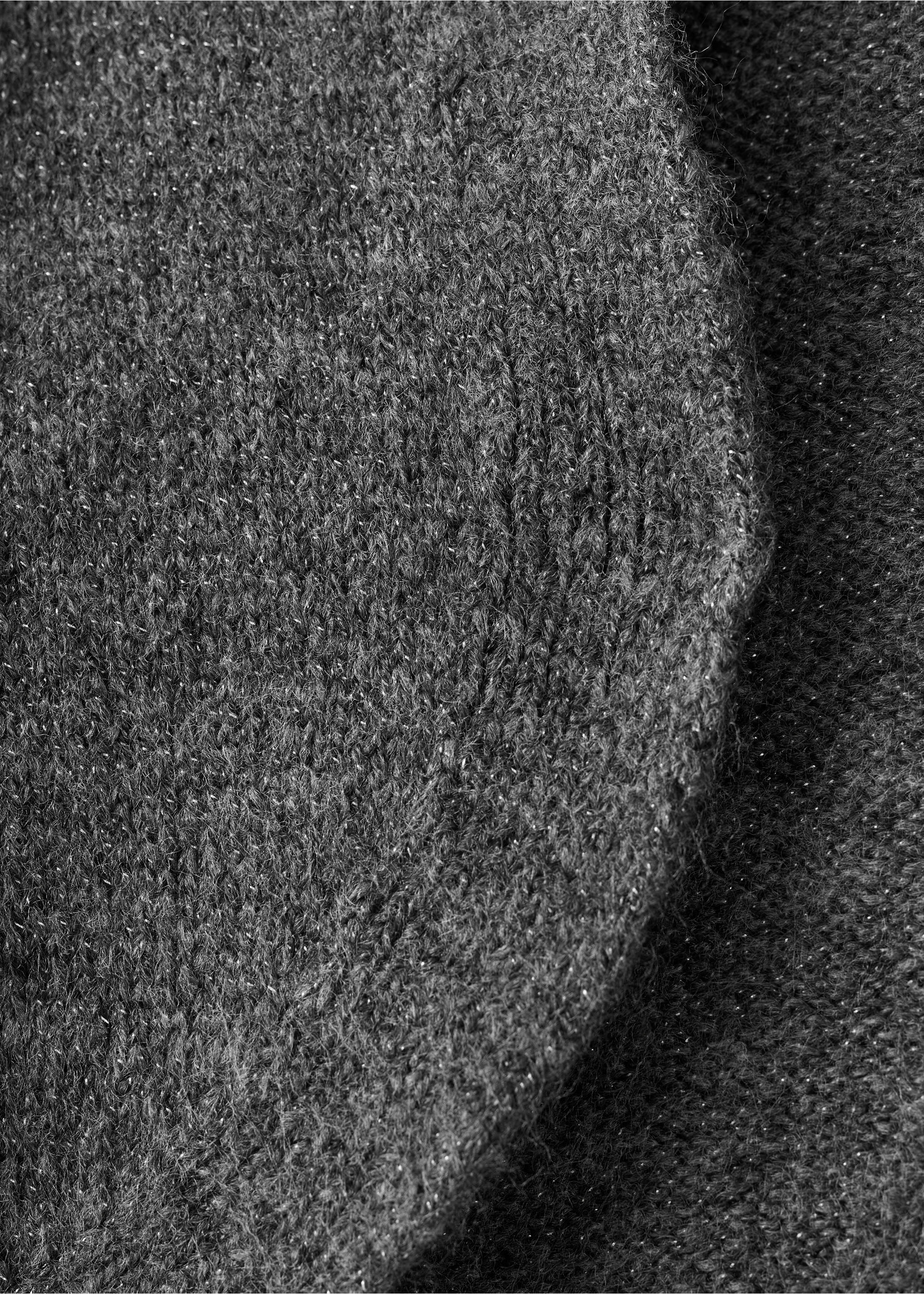 Lurex cropped cardigan - Details of the article 8, Grey. Ref: 17019121-00.