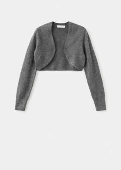 Lurex cropped cardigan — Grey 4