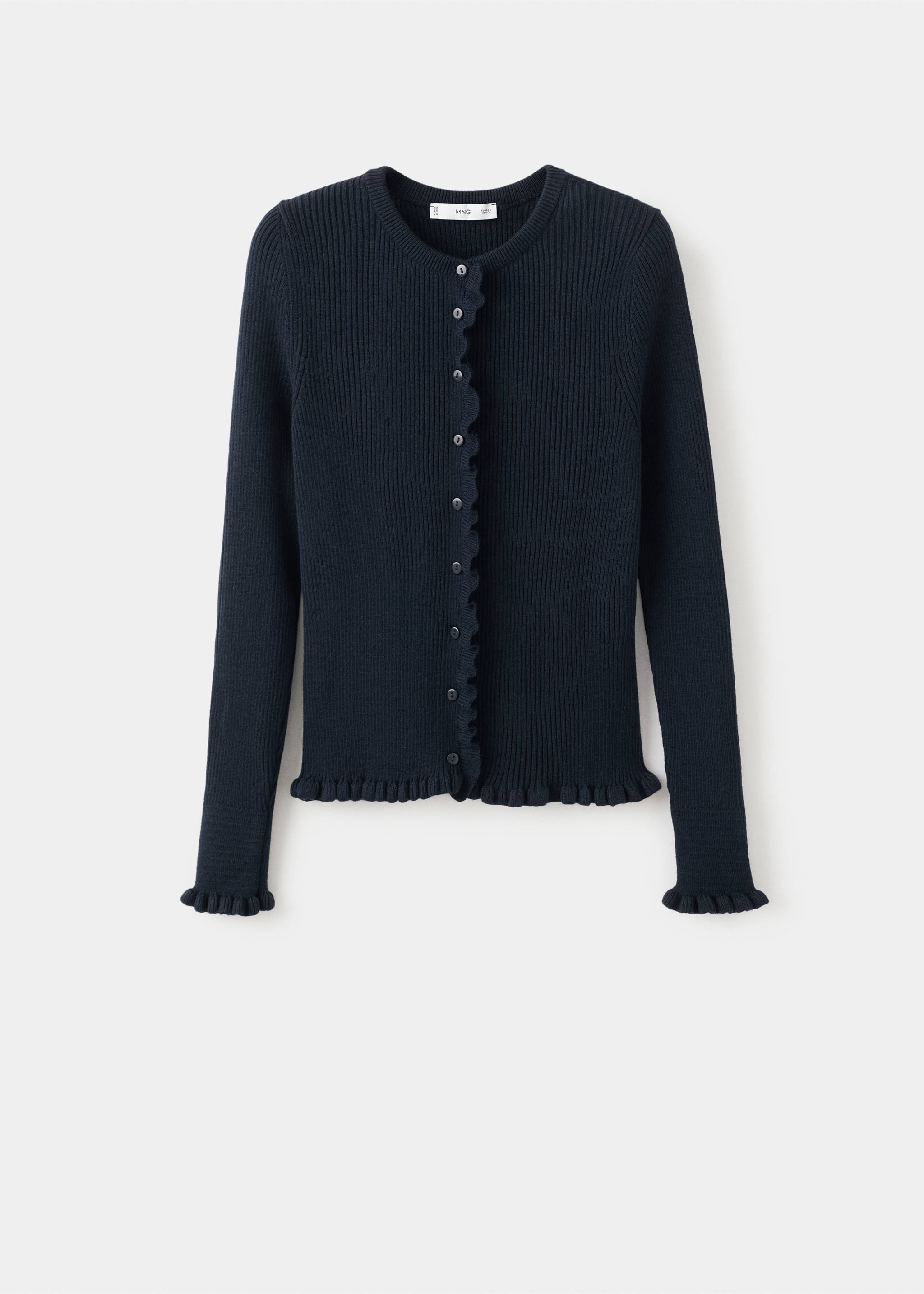 Scalloped edges cardigan - Article without model, Navy. Ref: 17019122-00.