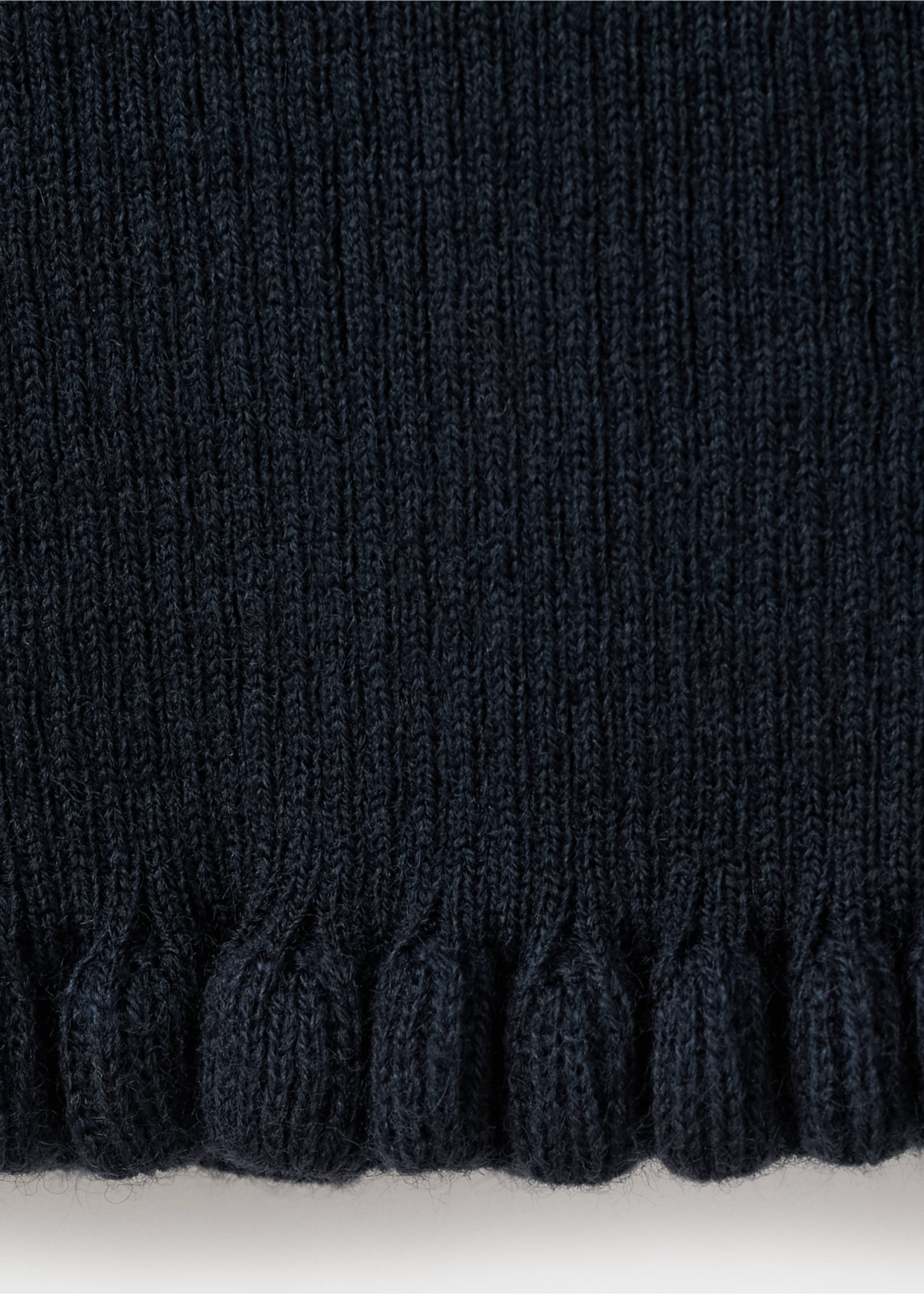 Scalloped edges cardigan - Details of the article 0, Navy. Ref: 17019122-00.