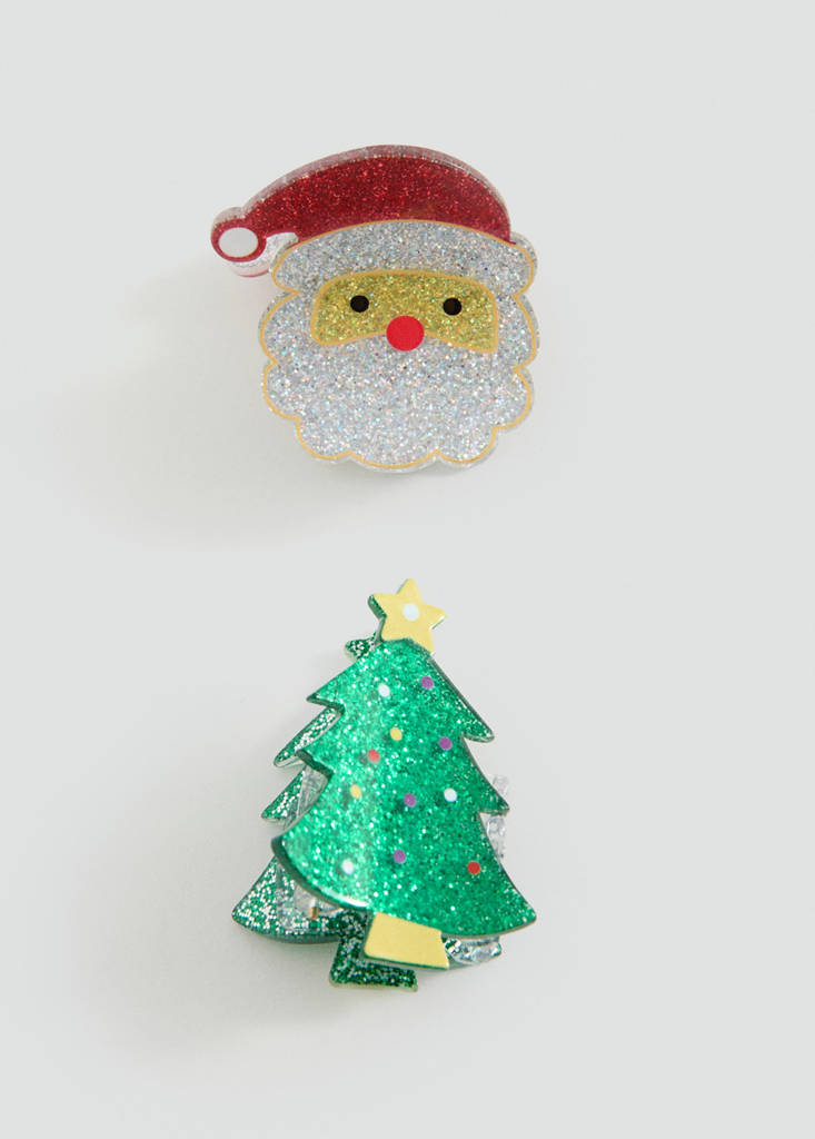 Pack of 2 Christmas pins — Green