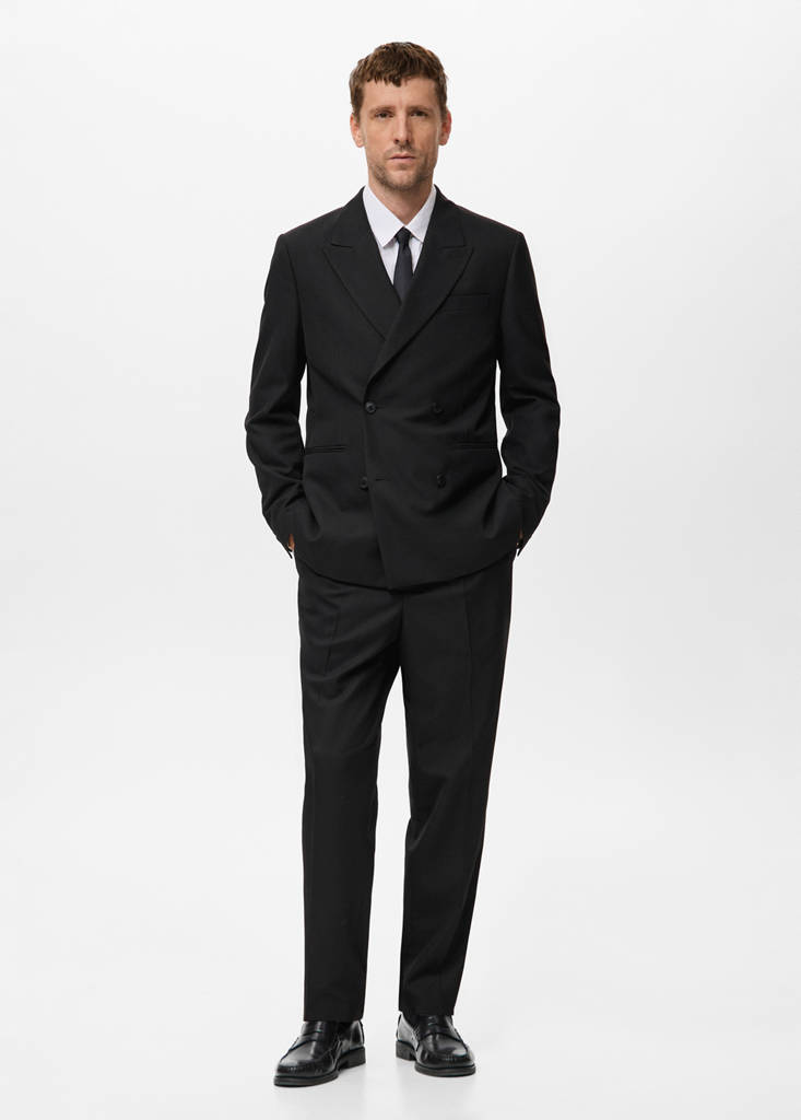 MANGO MAN - Veste de costume croisée regular-fit noir - 46