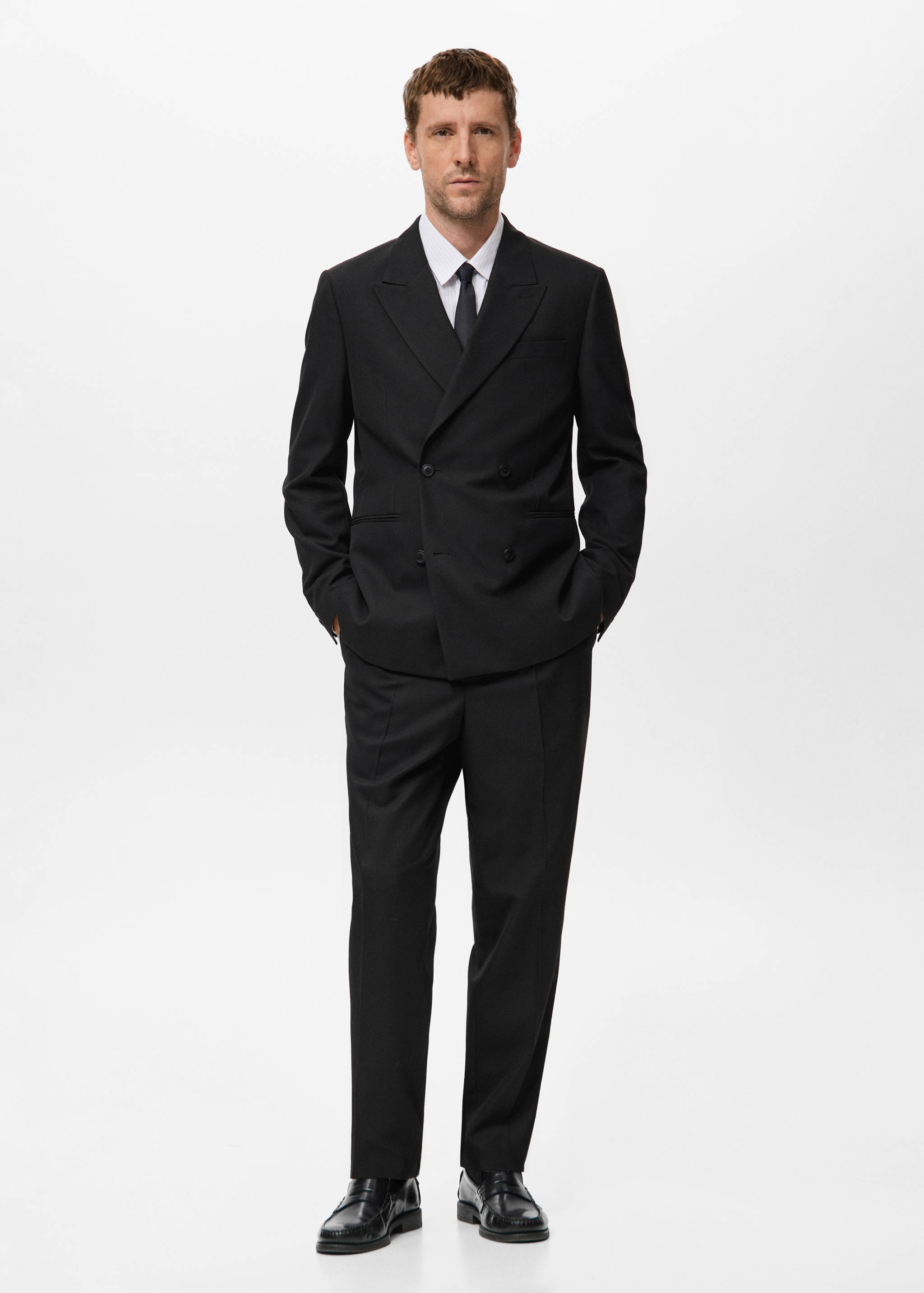 Regular-fit double-breasted jacket - General plane