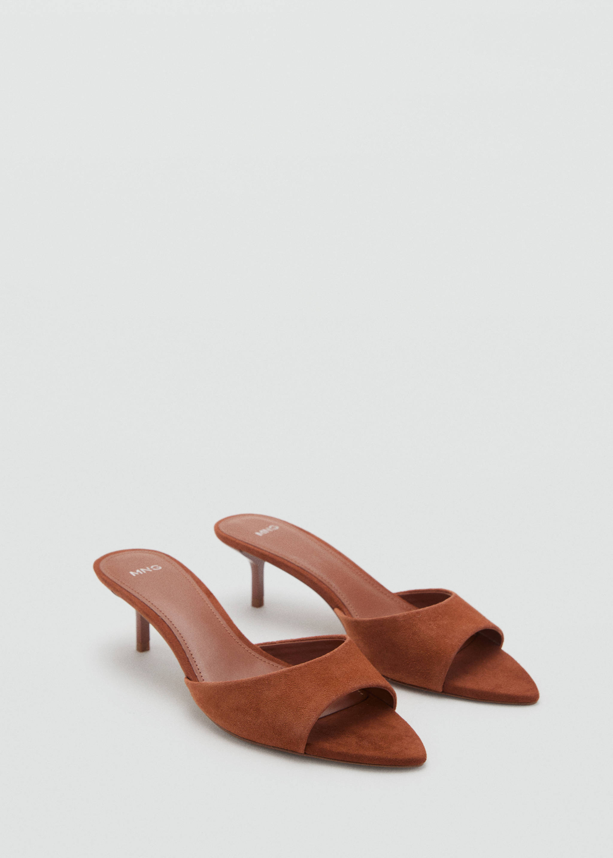 Kitten-heel leather sandal - Medium plane