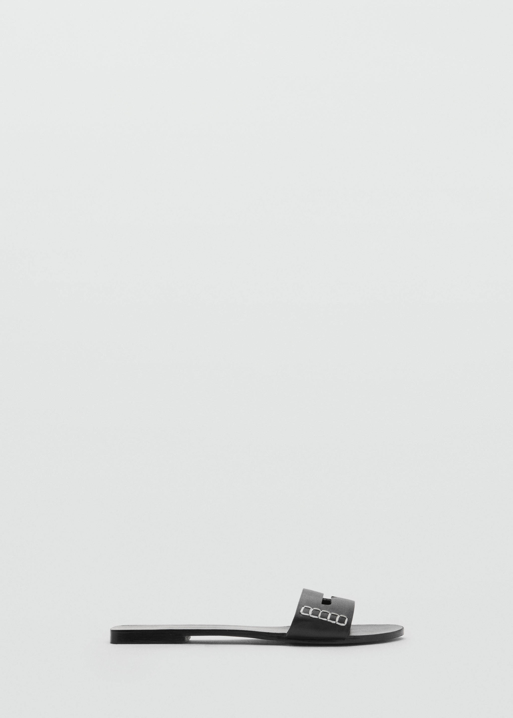 Leather sandals with a wide strap - Article without model