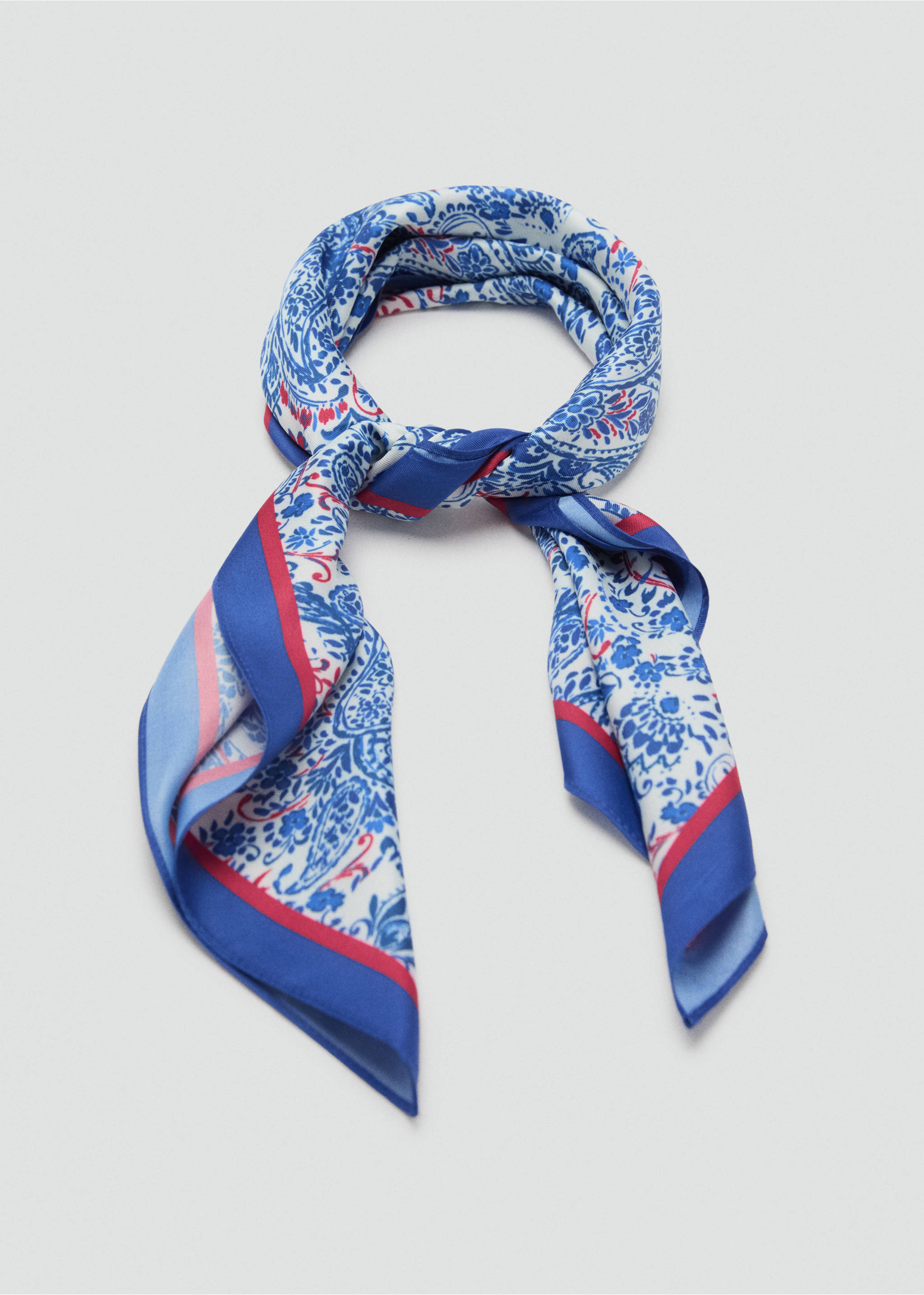 Платок с принтом пейсли - Деталь изделия 1, Синий. Ref: 17021134-00.