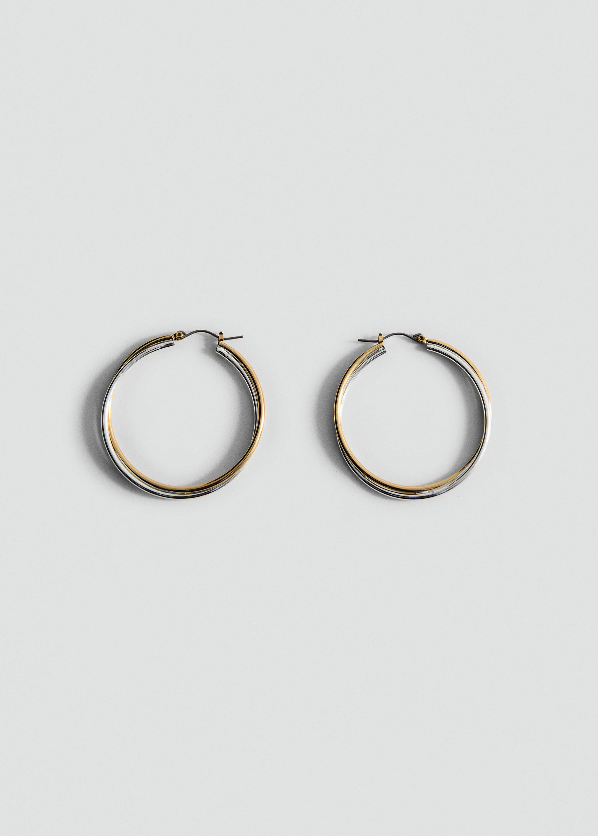 Two-tone double-hoop earrings - Article without model