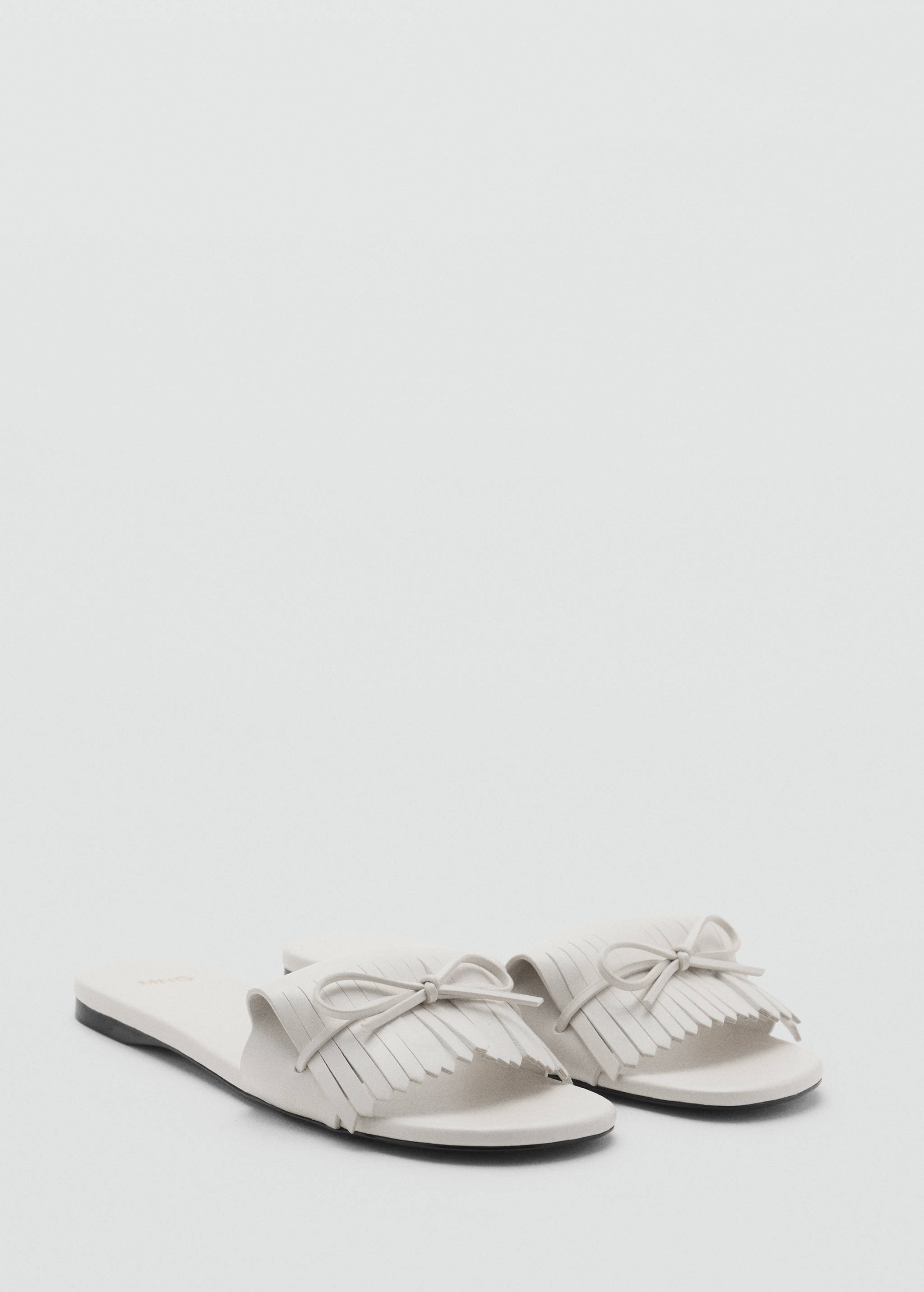 Fringed sandals with bow detail - Medium plane