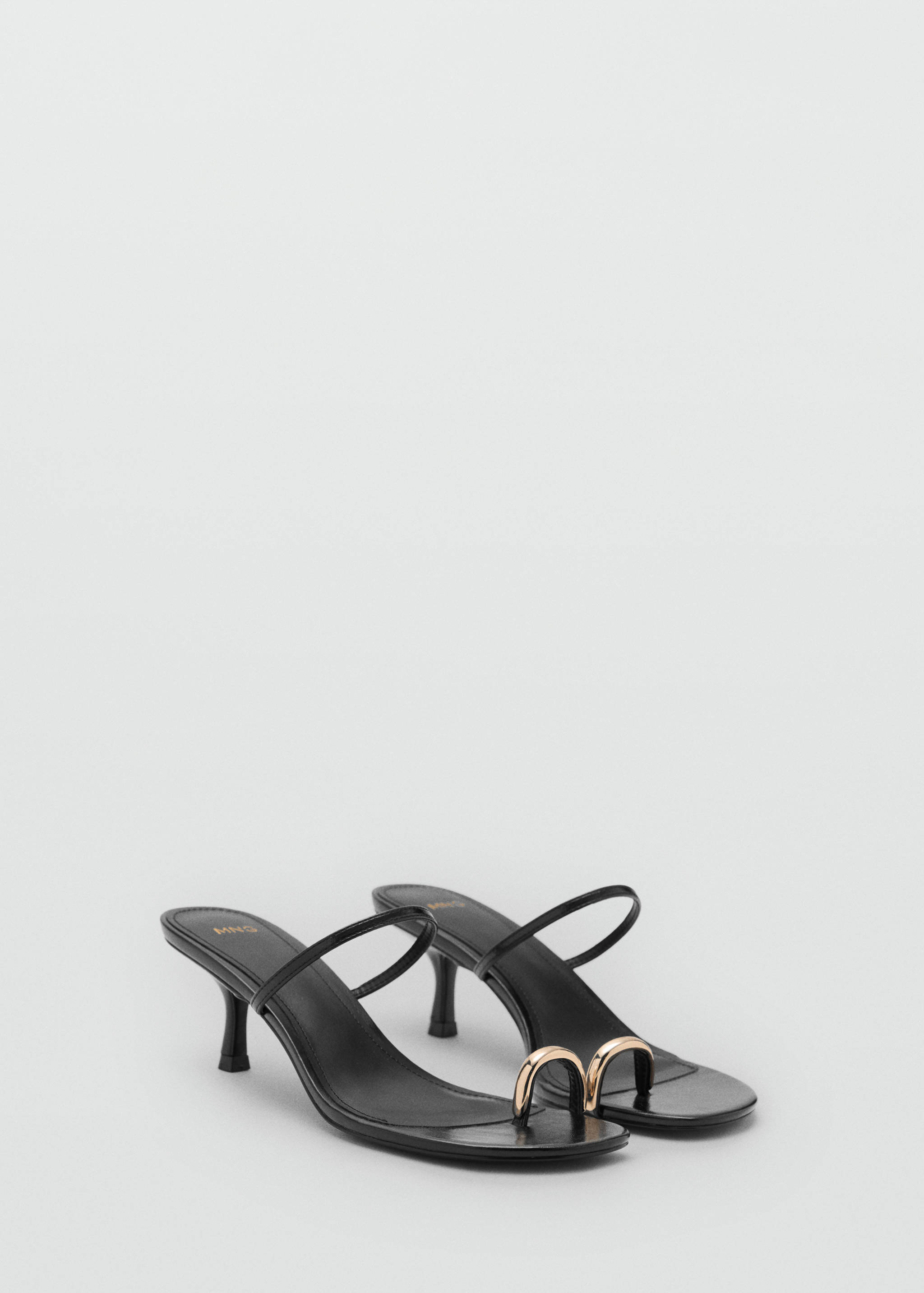 Heeled sandals with metallic detail - Medium plane