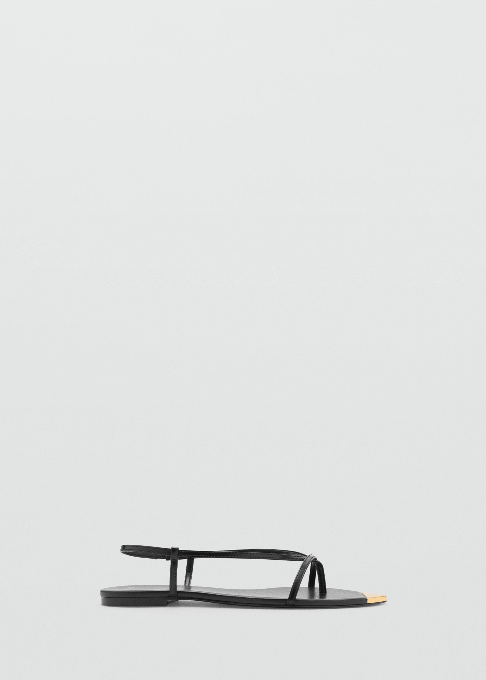 Leather sandals with strap and contrasting toe - Article without model