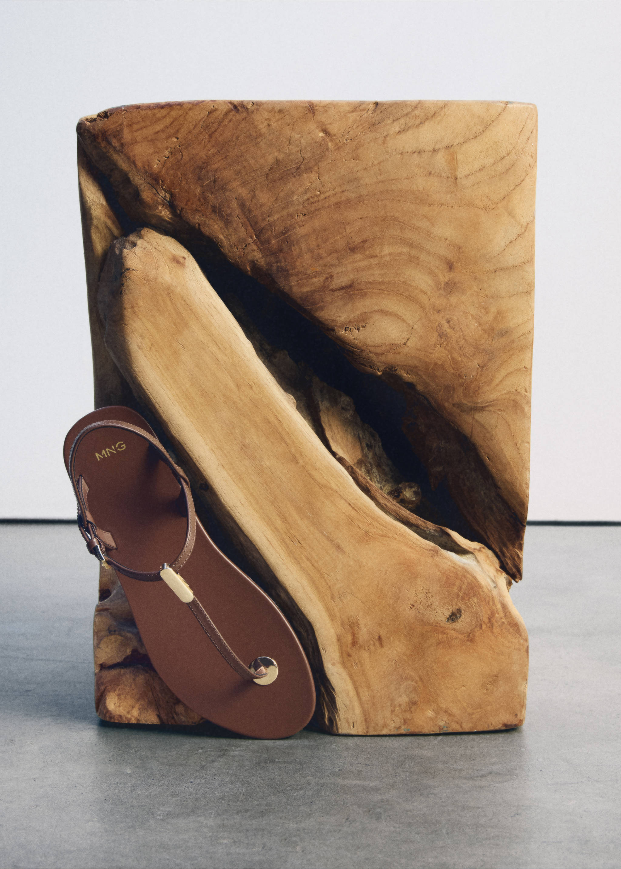 Leather sandals with metallic detail - Details of the article 6, Leather. Ref: 17021155-00.