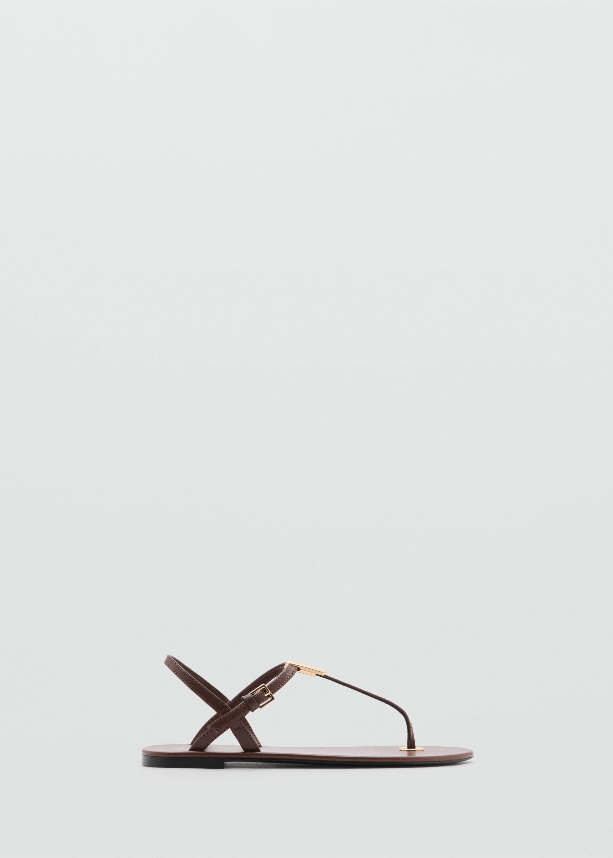 Leather sandals with metallic detail - Article without model, Leather. Ref: 17021155-00.
