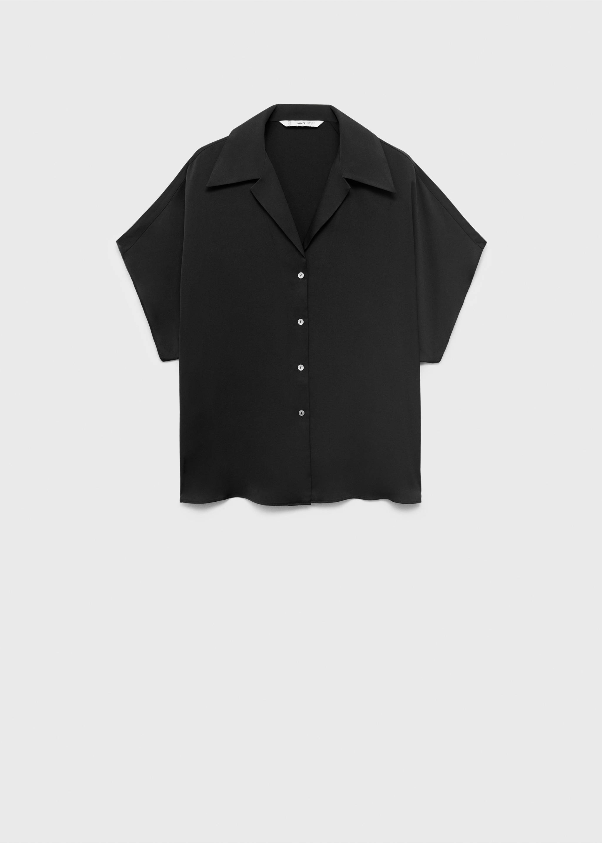Camisa satinada manga corta - Artículo sin modelo, Negro. Ref: 17021156-00.