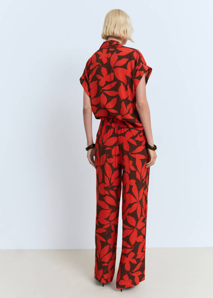 Flowy printed trousers — Red