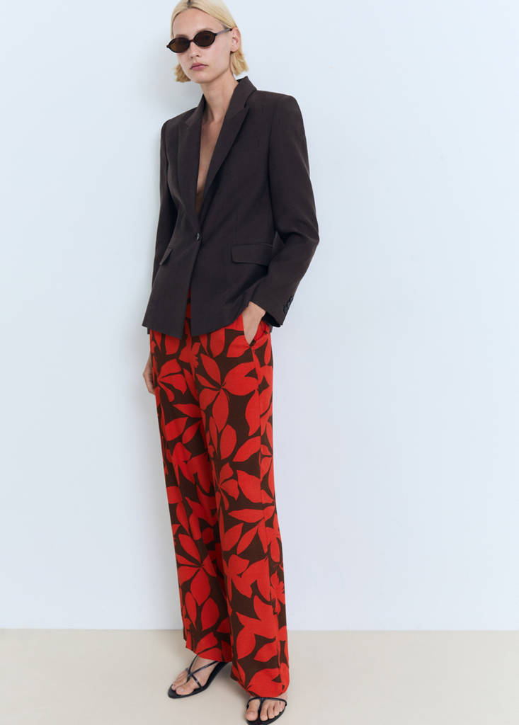 Flowy printed trousers — Red