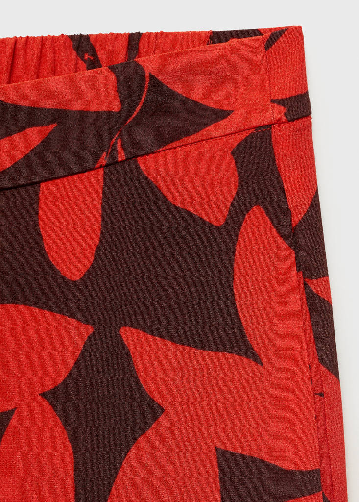 Flowy printed trousers — Red