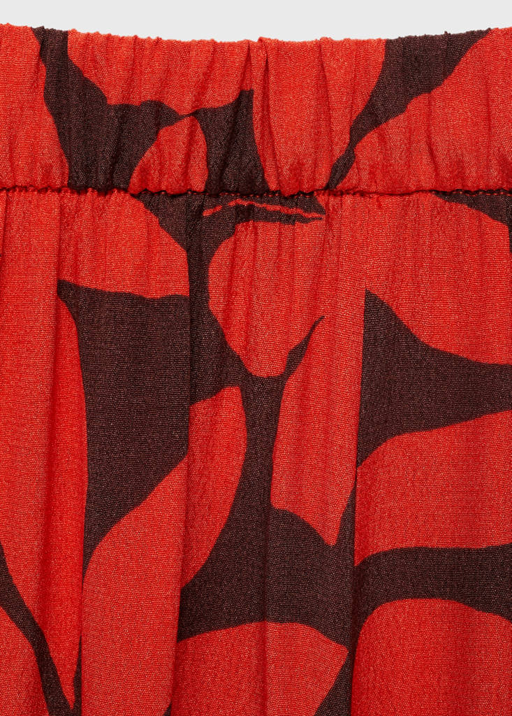 Flowy printed trousers — Red