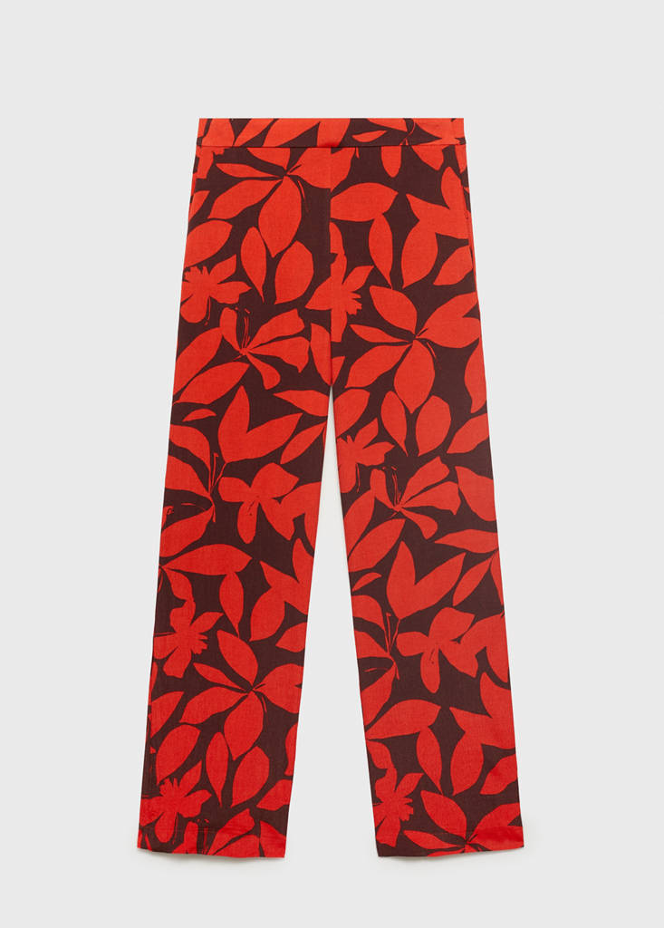 Flowy printed trousers — Red