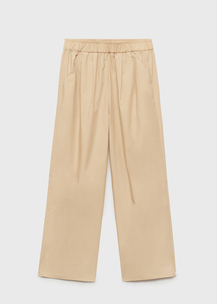 Straight-cut crop trousers — Medium Brown