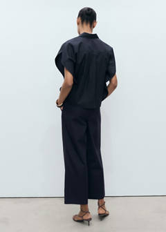 Straight-cut crop trousers — Navy 3