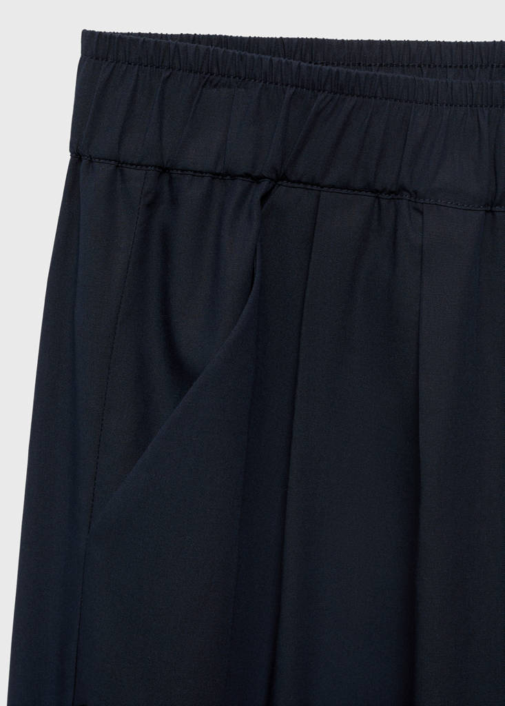 Straight-cut crop trousers — Navy