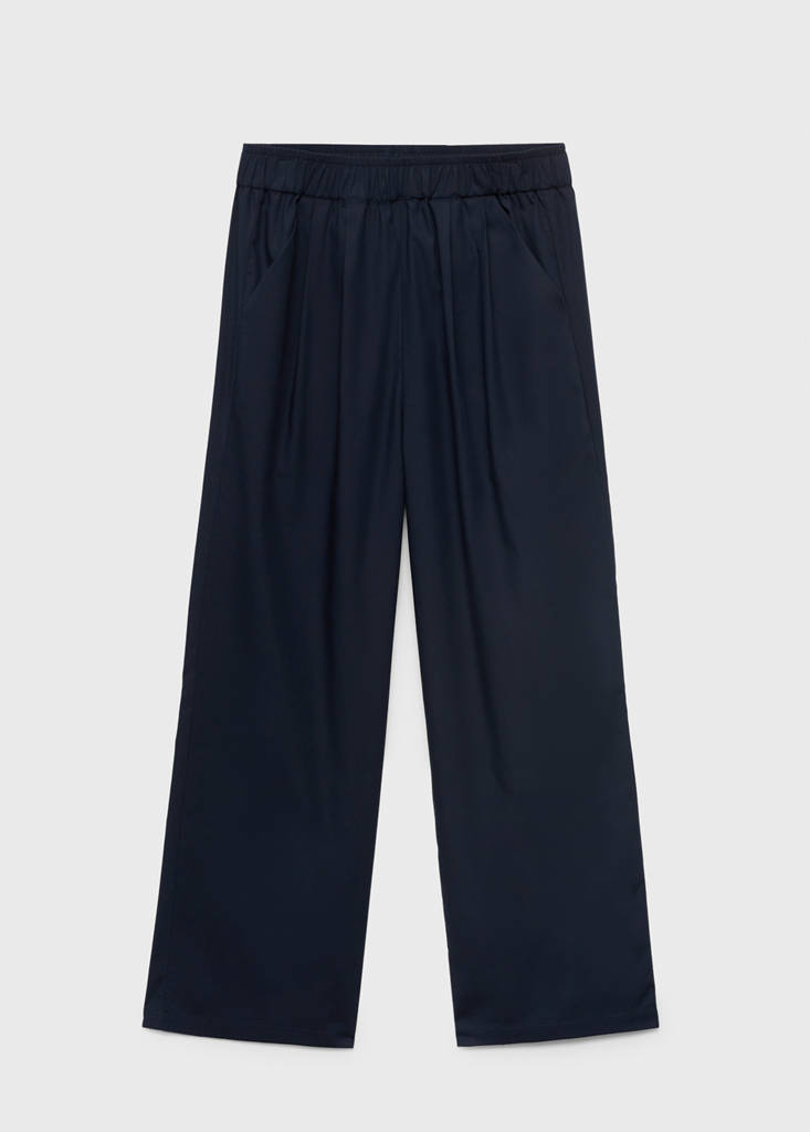 Straight-cut crop trousers — Navy